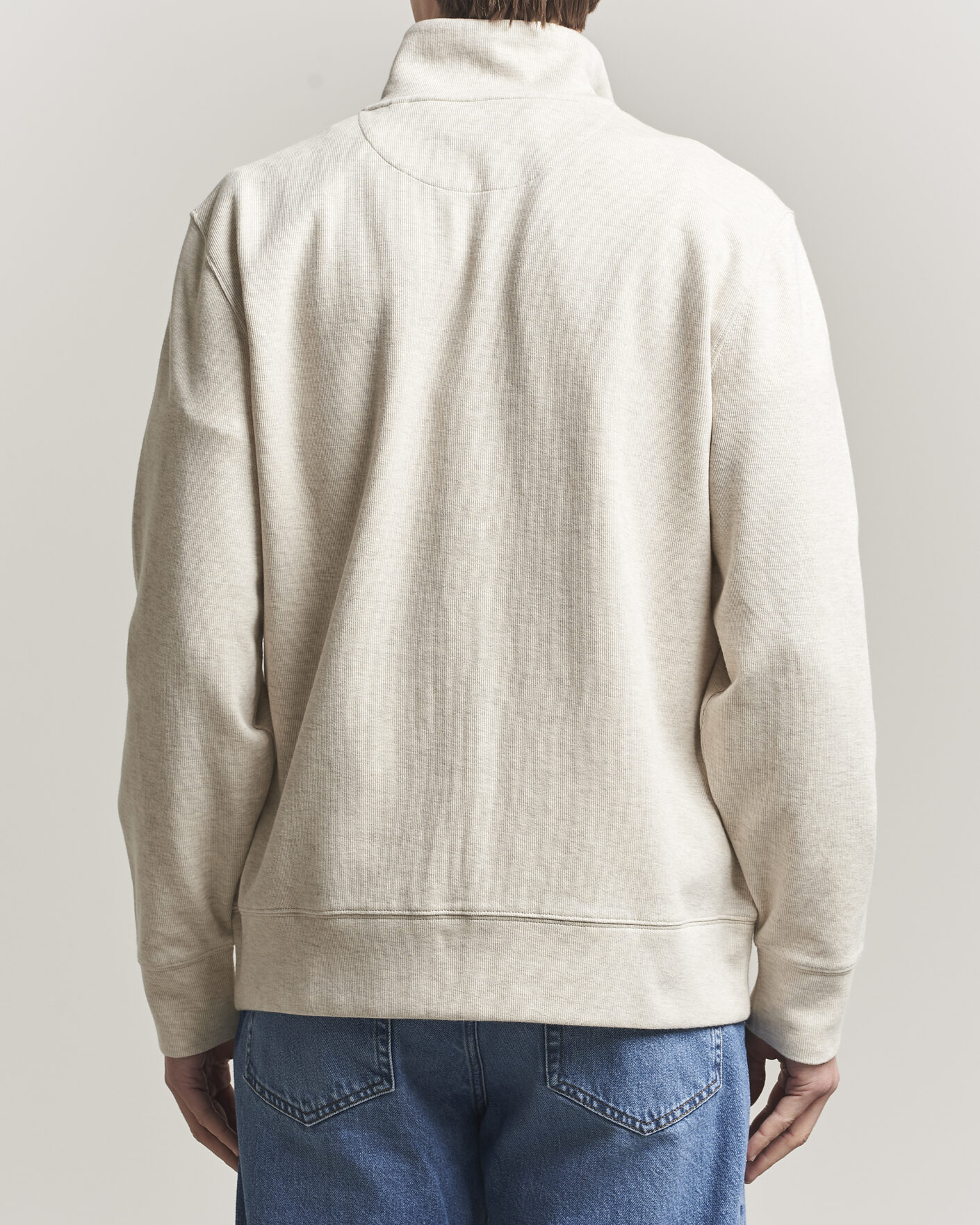 Herr | Tröjor | GANT | Light Sacker Rib Full Zip Seed Melange