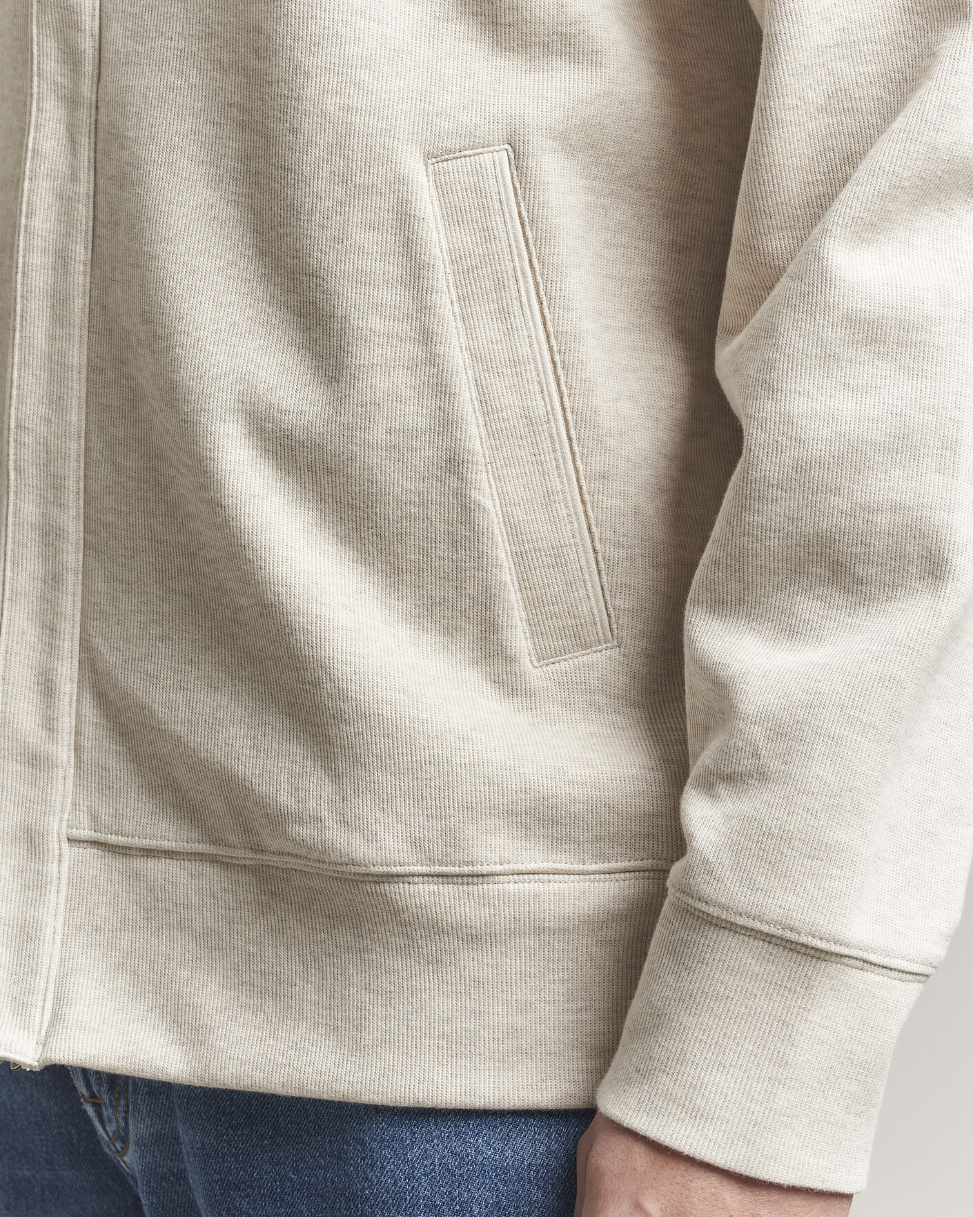 Herr | Tröjor | Gant | Light Sacker Rib Full Zip Seed Melange