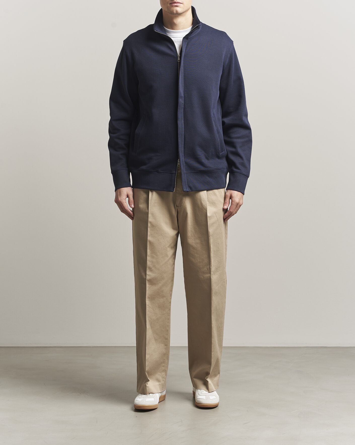 Herr | Tröjor | Gant | Light Sacker Rib Full Zip Evening Blue
