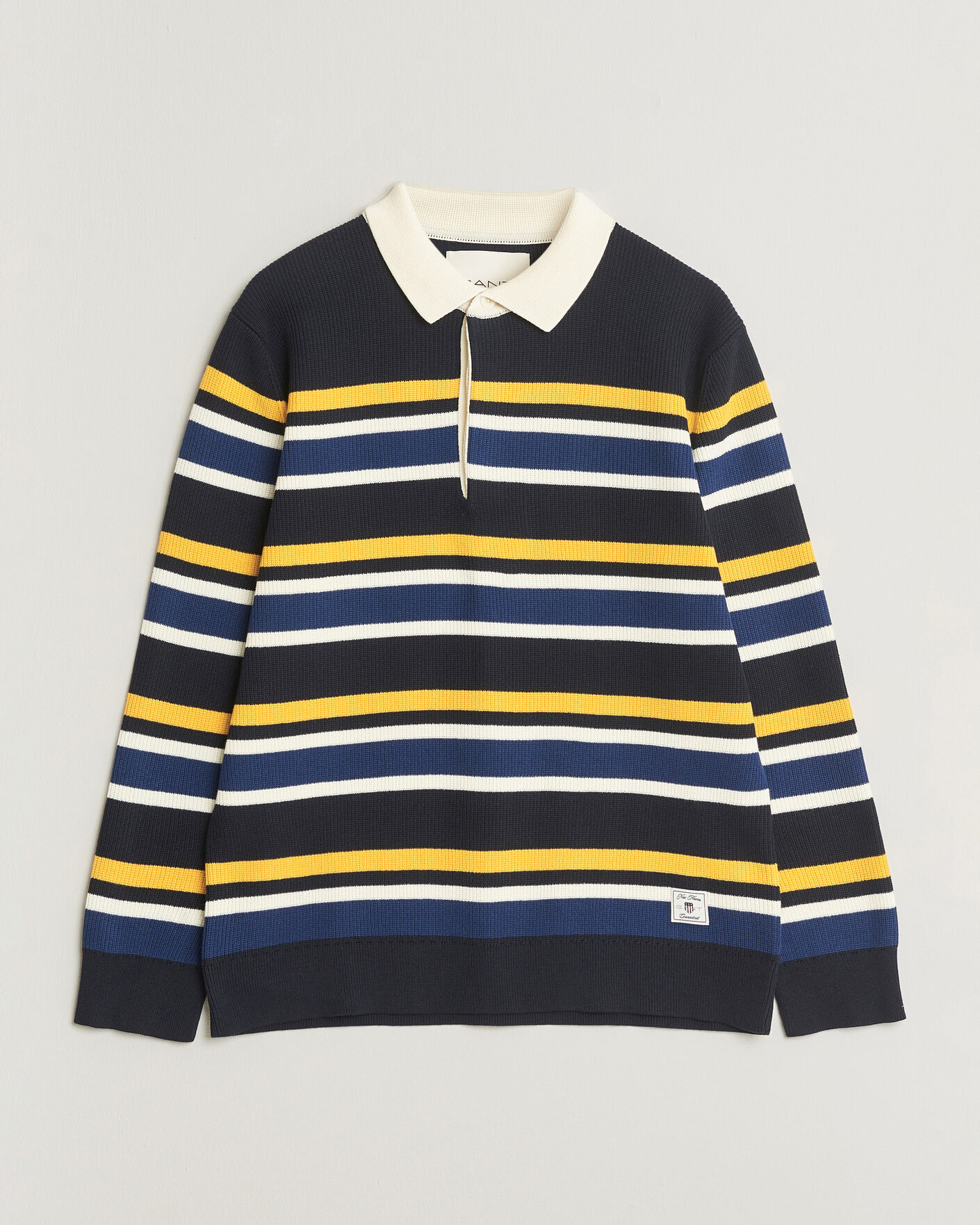 Herr | Tröjor | GANT | Multisptriped Knitted Rugger Evening Blue