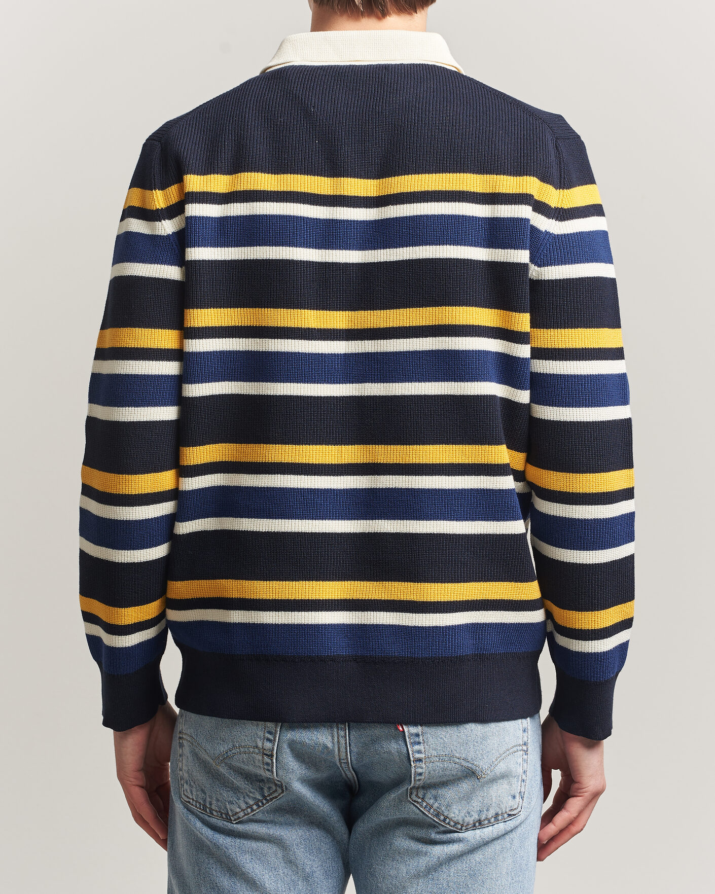 Herr | Tröjor | Gant | Multisptriped Knitted Rugger Evening Blue