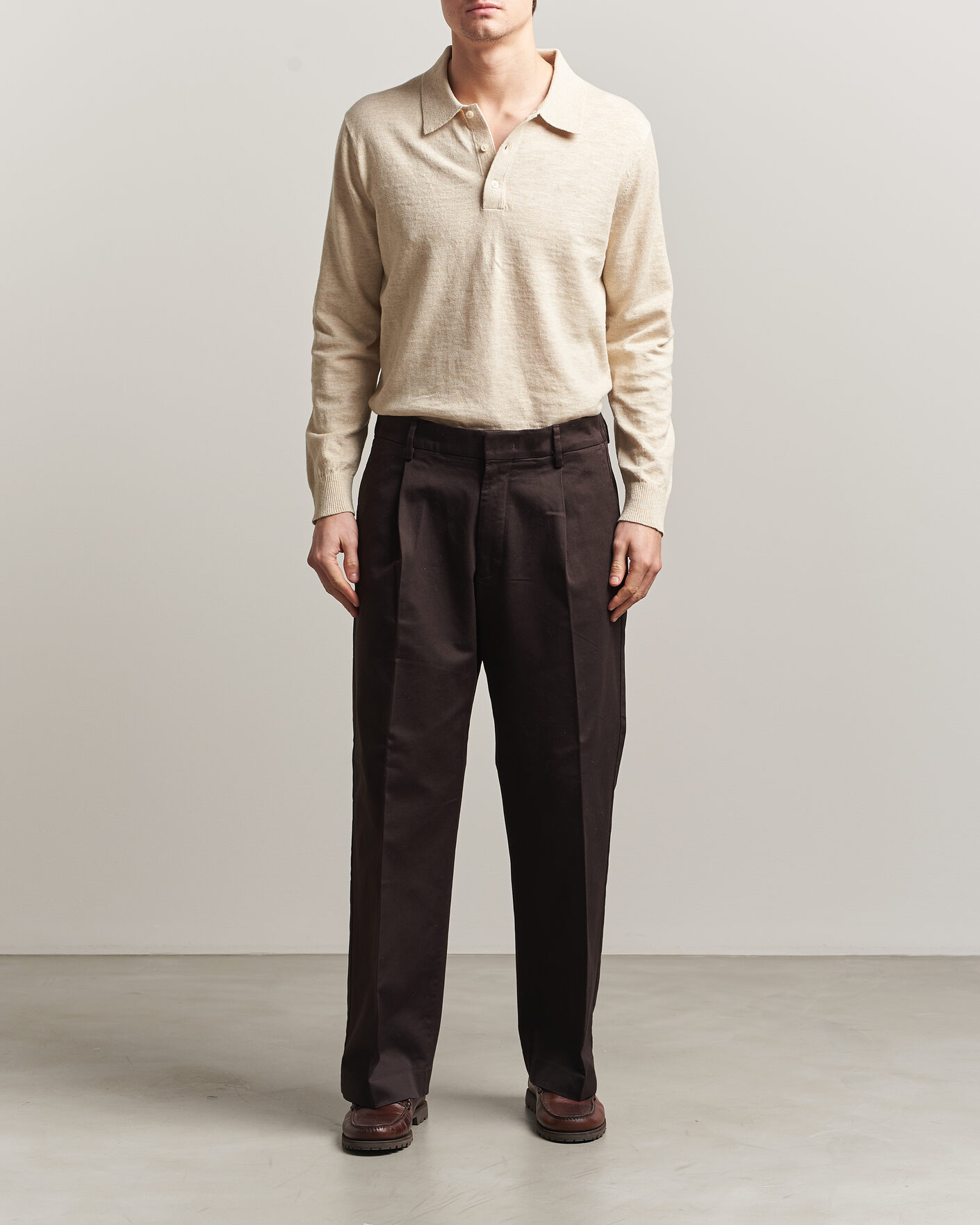 Herr | Tröjor | GANT | Cotton/Linen Slub Knitted Polo Seed Melange