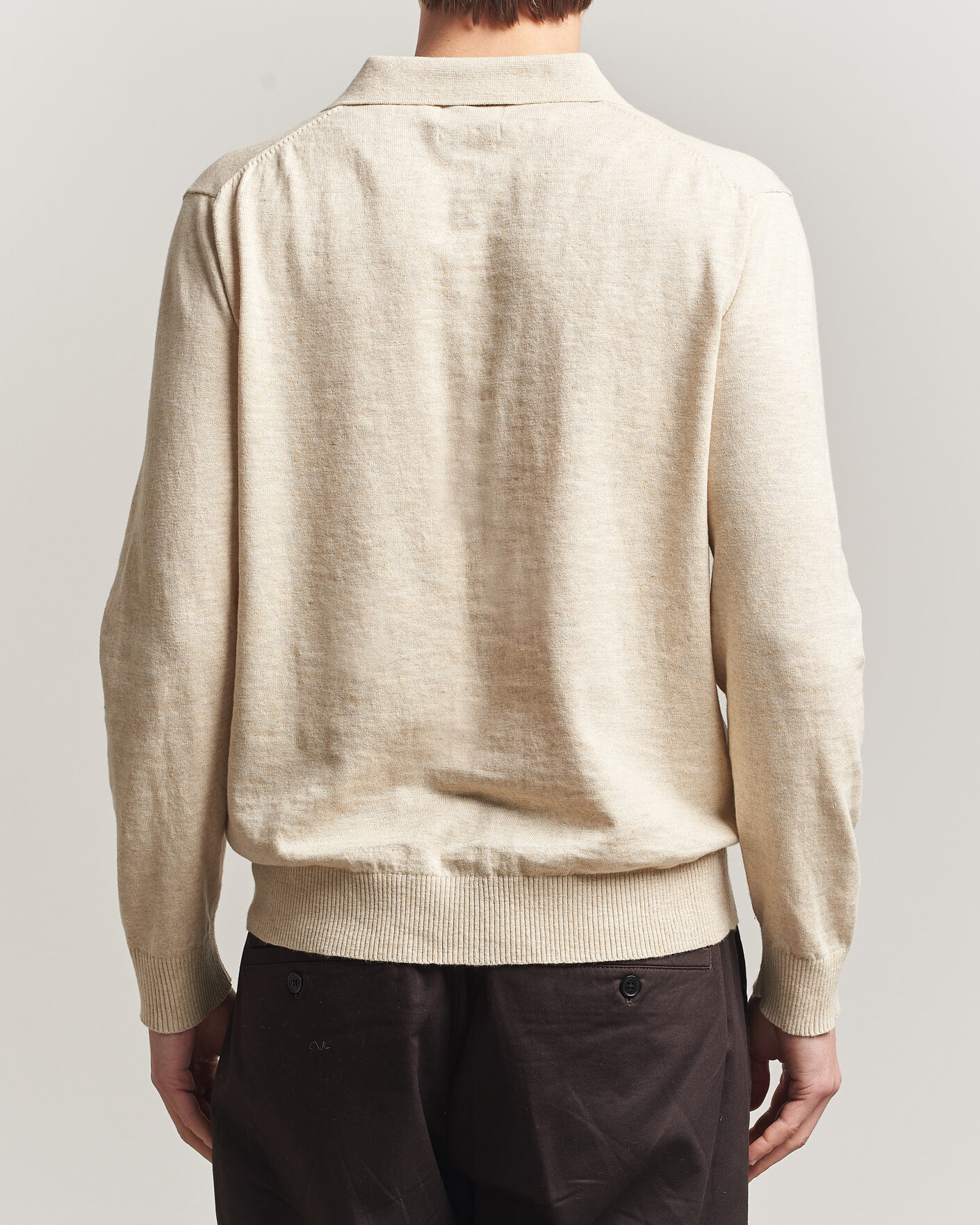 Herr | Tröjor | Gant | Cotton/Linen Slub Knitted Polo Seed Melange