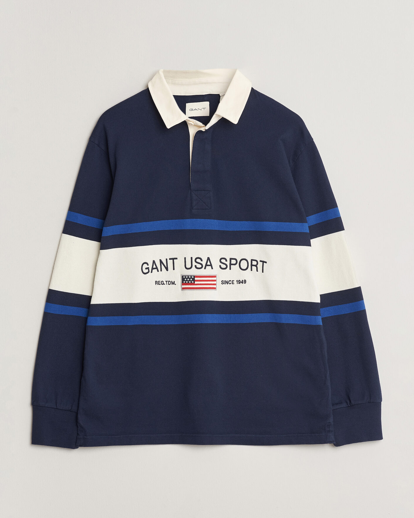 Herr | Tröjor | Gant | Striped Rugger Evening Blue