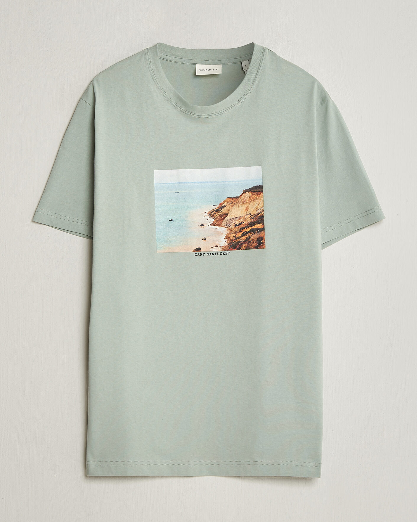 Herr | T-Shirts | Gant | Scenery Graphic Crew Neck T-Shirt Ceramic Grey