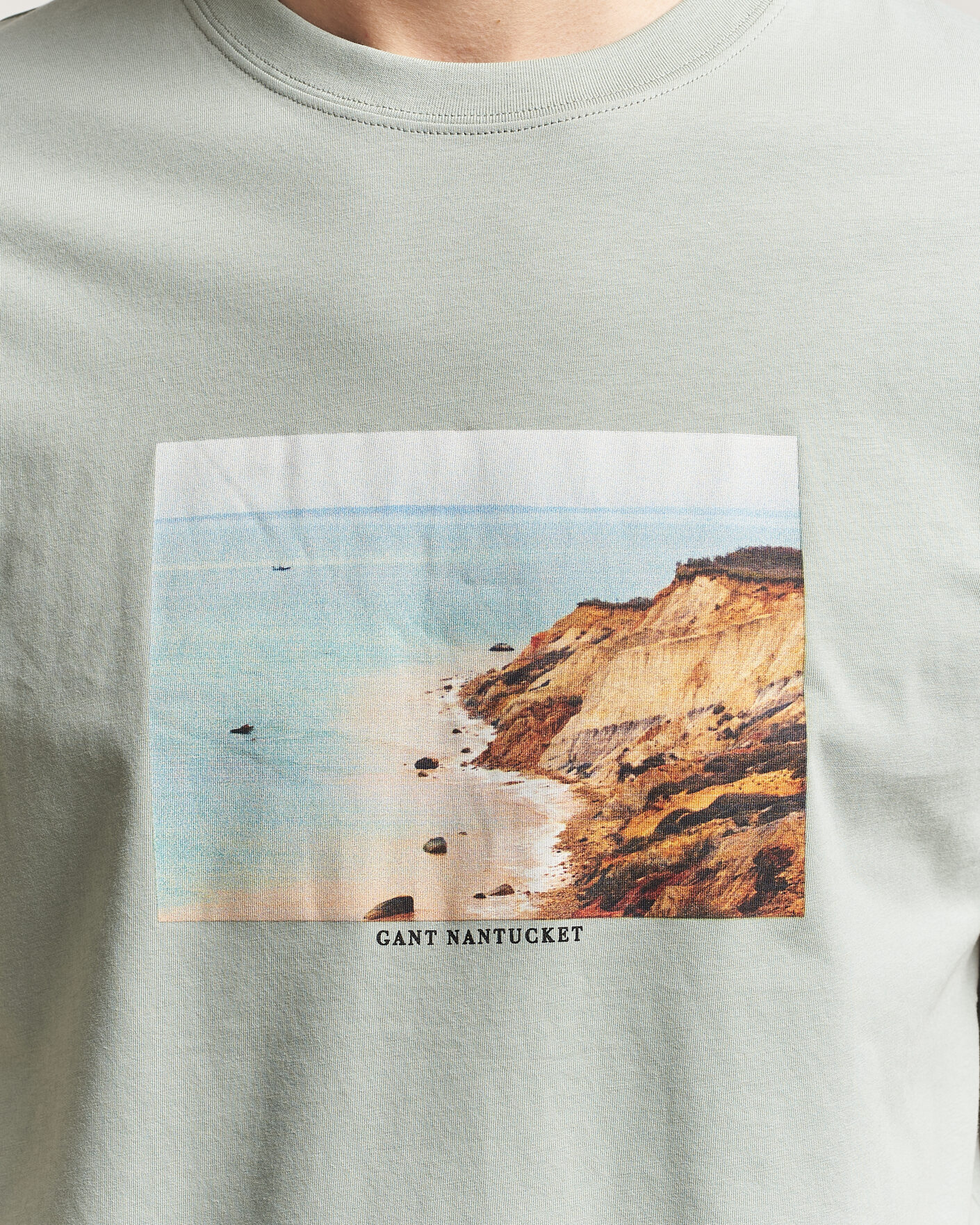 Herr | T-Shirts | Gant | Scenery Graphic Crew Neck T-Shirt Ceramic Grey