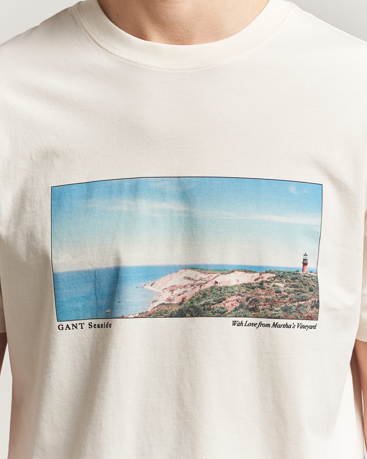 Herr | T-Shirts | GANT | Scenery Graphic Crew Neck T-Shirt Cream