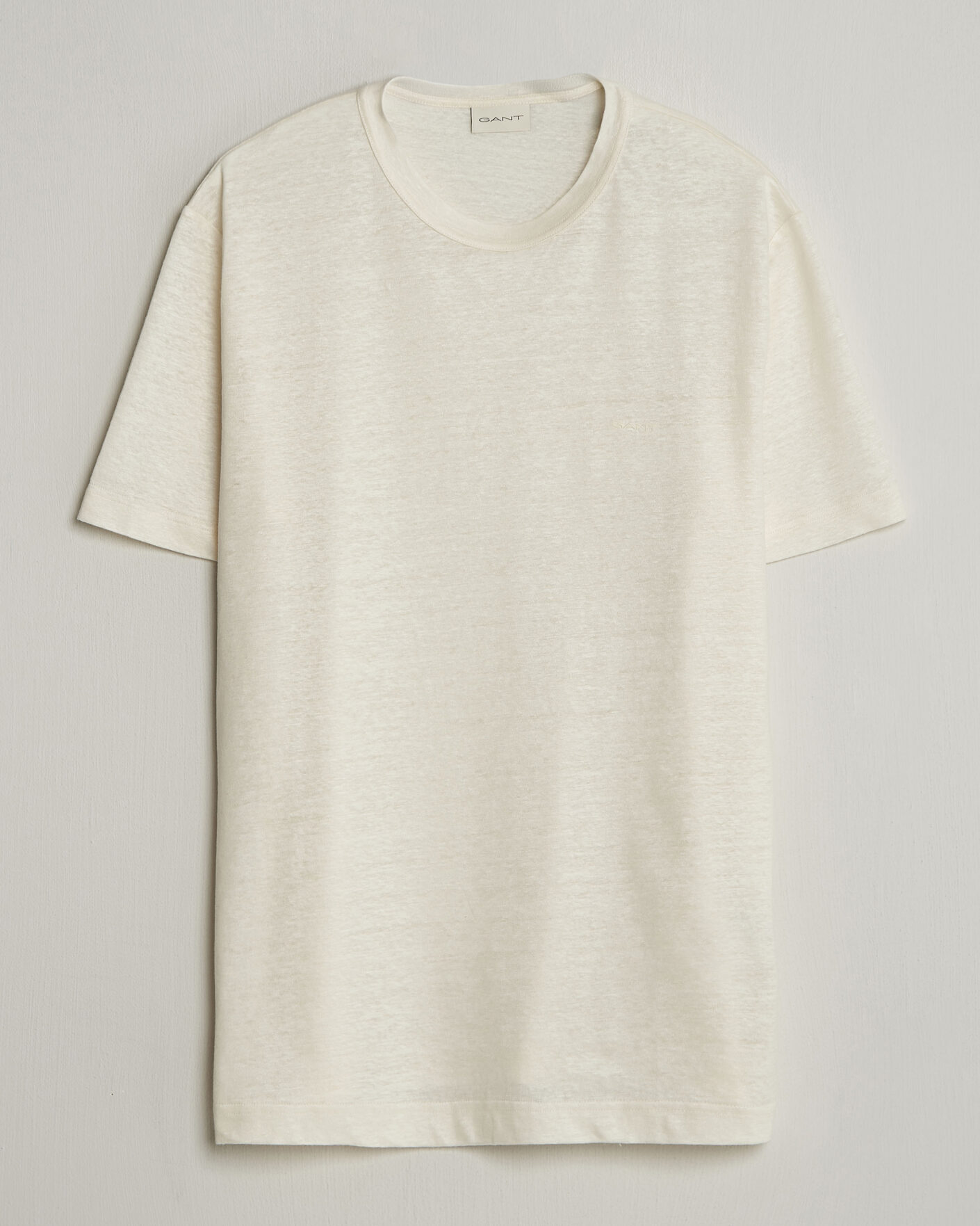 Herr | T-Shirts | GANT | Linen T-Shirt Creamed White