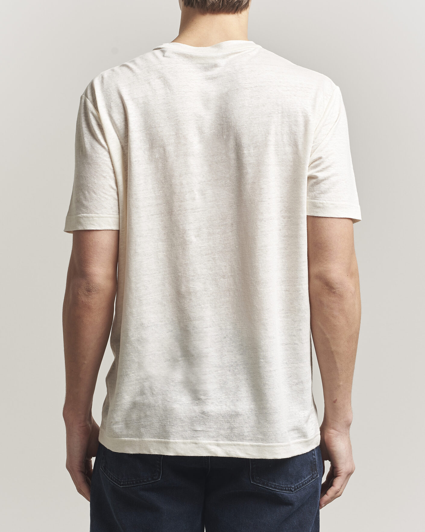Herr | T-Shirts | GANT | Linen T-Shirt Creamed White