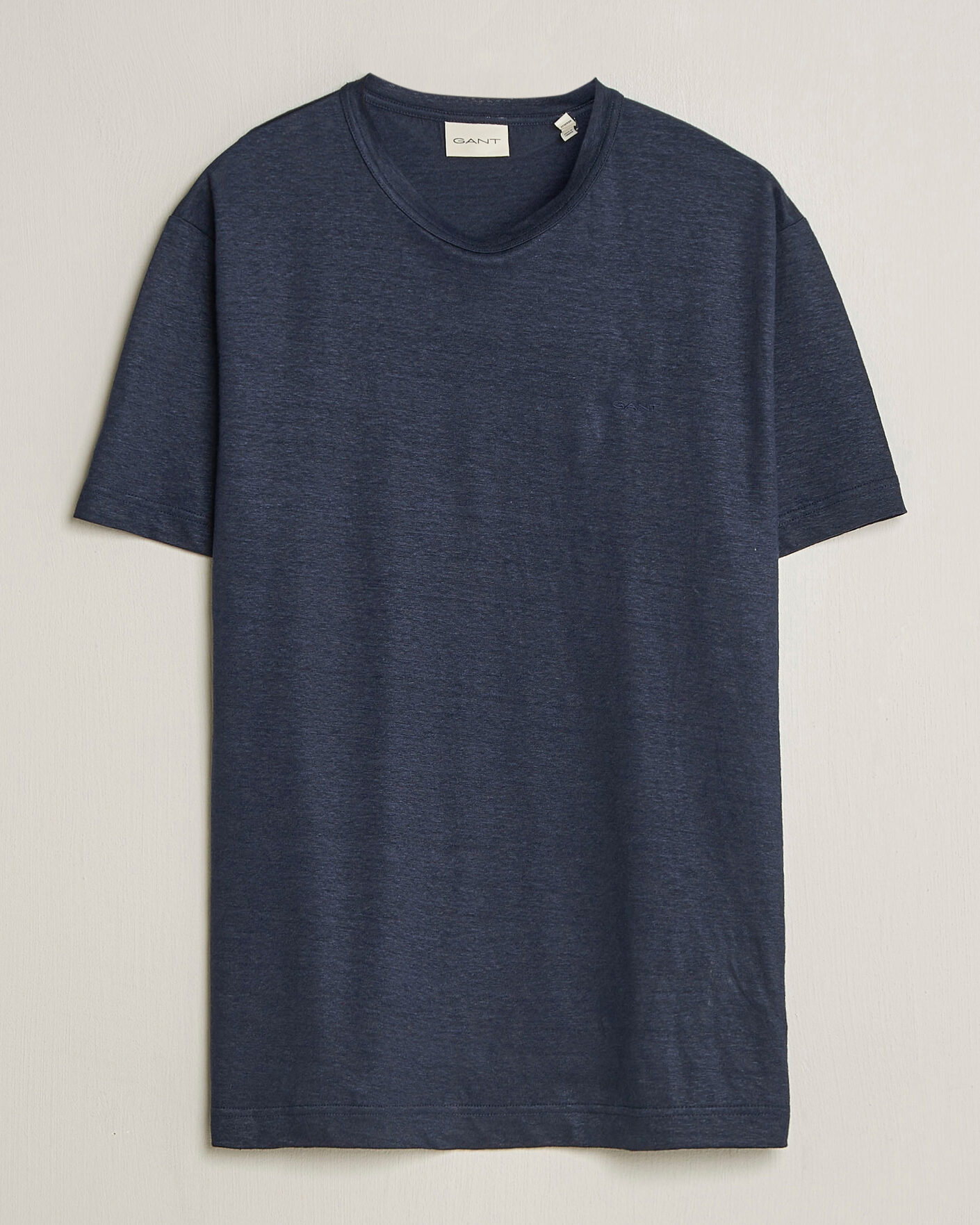 Herr | T-Shirts | GANT | Linen T-Shirt Evening Blue