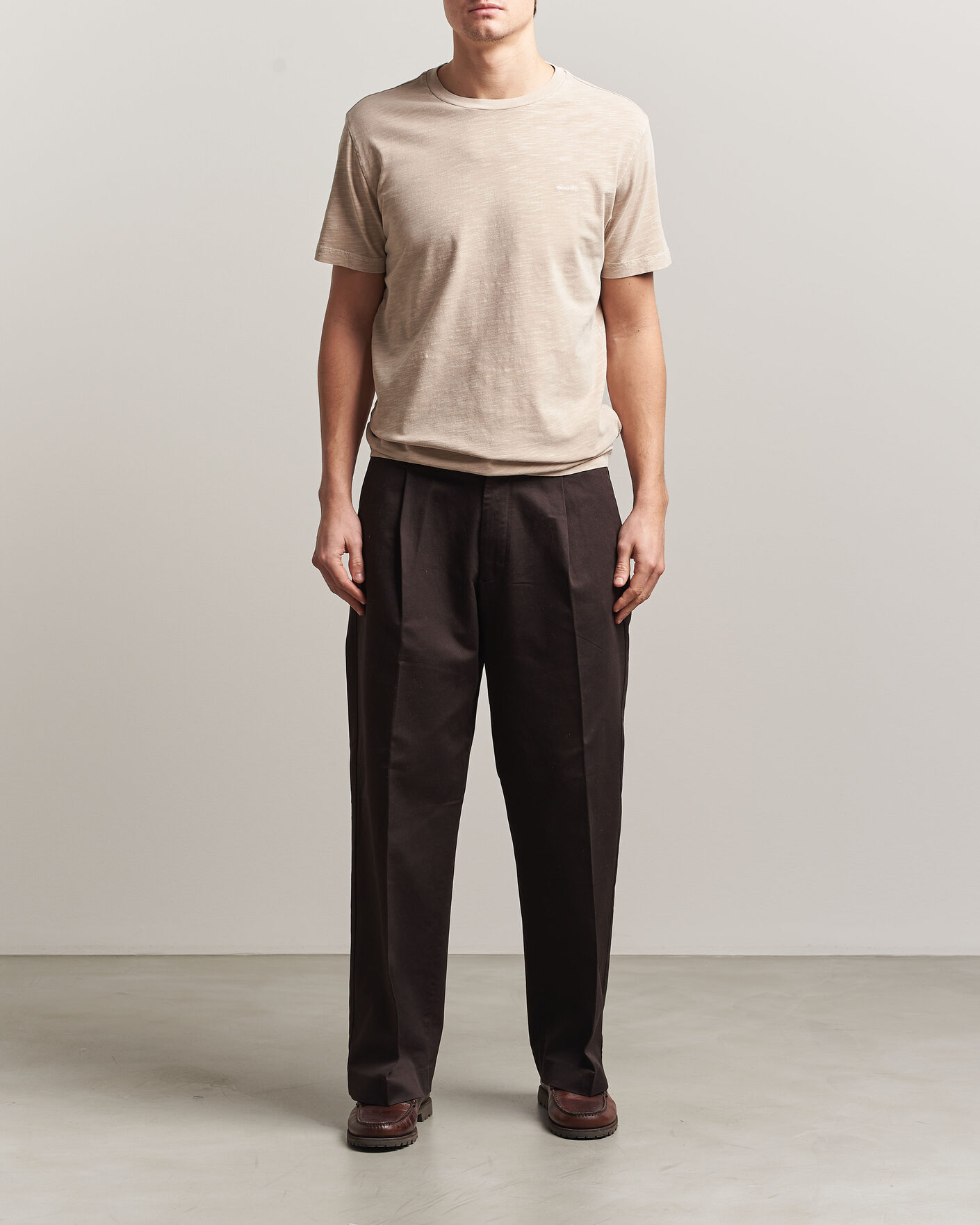 Herr | T-Shirts | Gant | Washed Slub T-Shirt Oat Beige