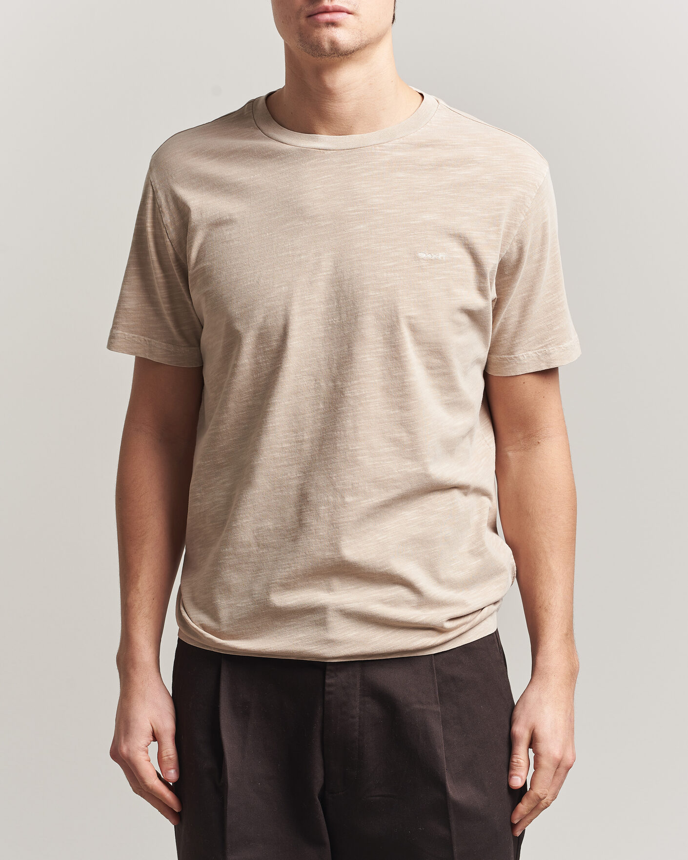 Herr | T-Shirts | Gant | Washed Slub T-Shirt Oat Beige
