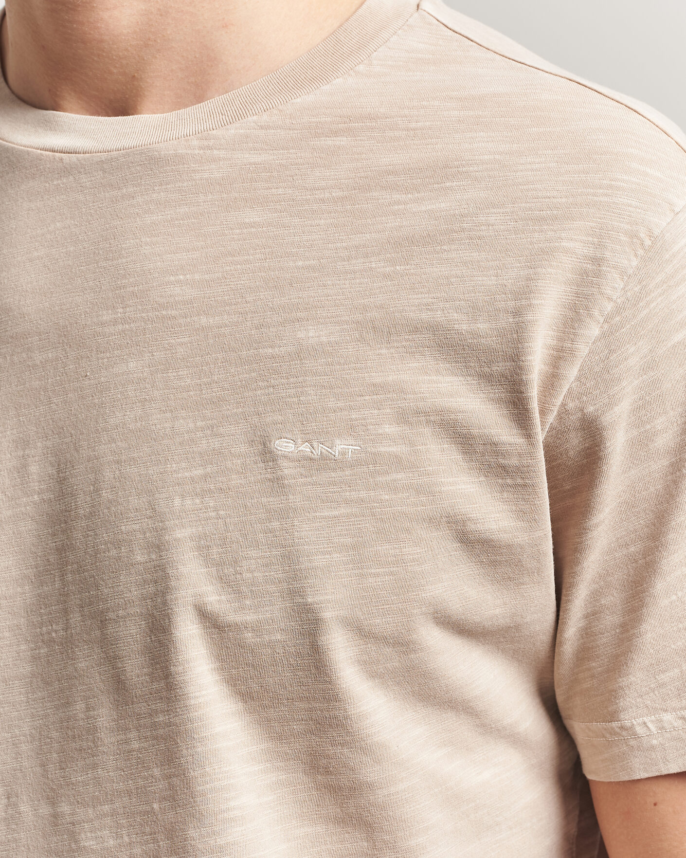 Herr | T-Shirts | GANT | Washed Slub T-Shirt Oat Beige