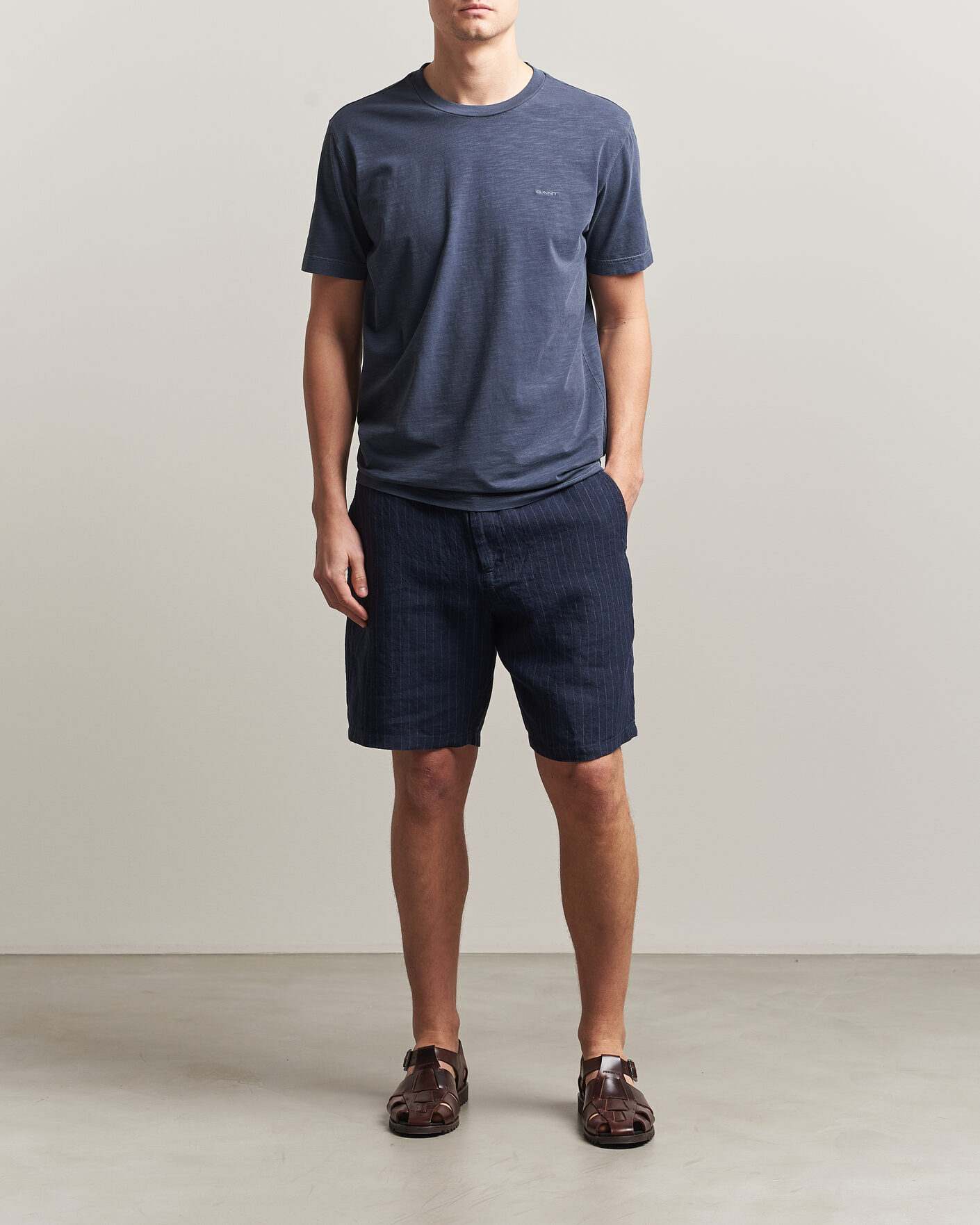 Herr | T-Shirts | Gant | Washed Slub T-Shirt Evening Blue
