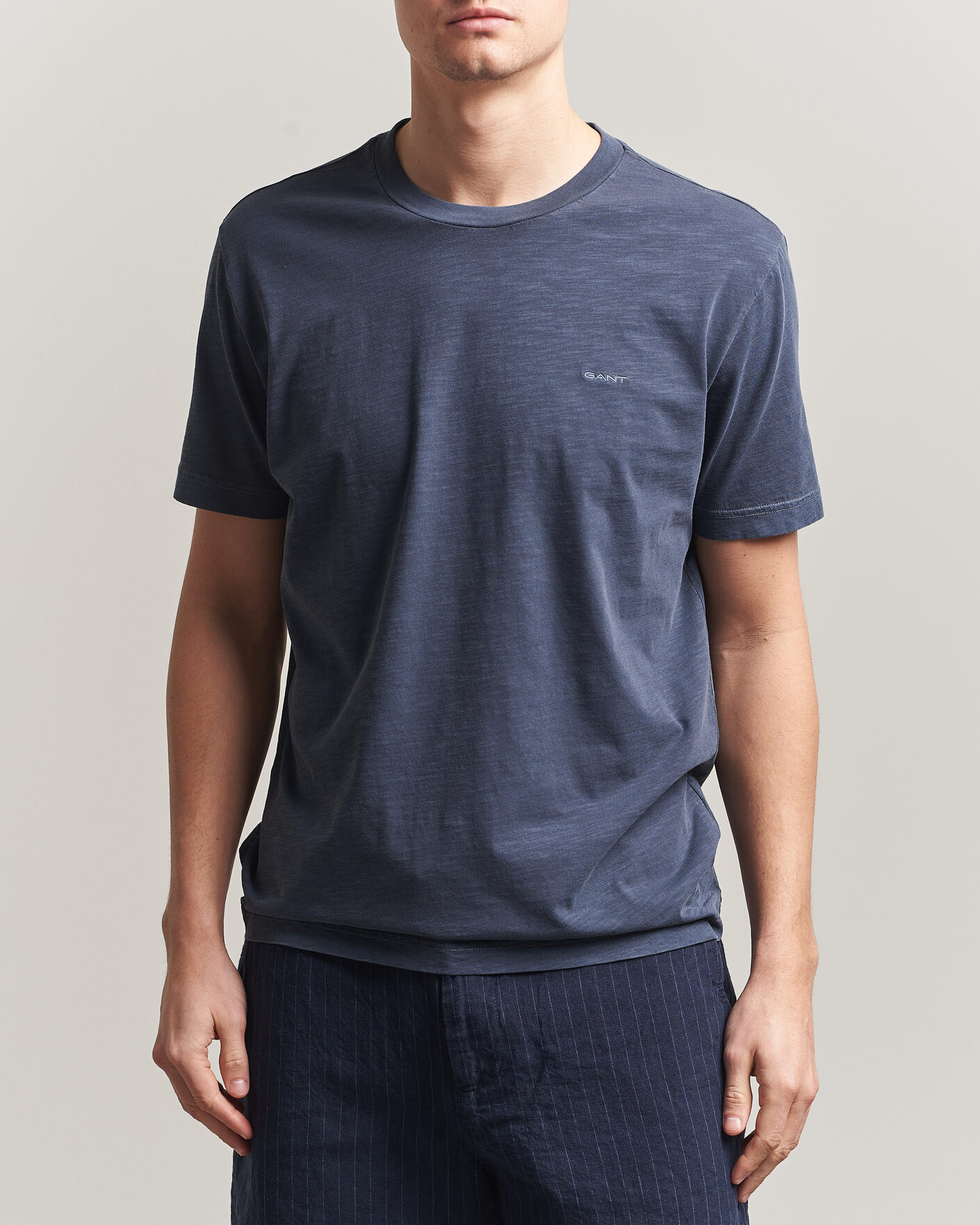Herr | T-Shirts | Gant | Washed Slub T-Shirt Evening Blue