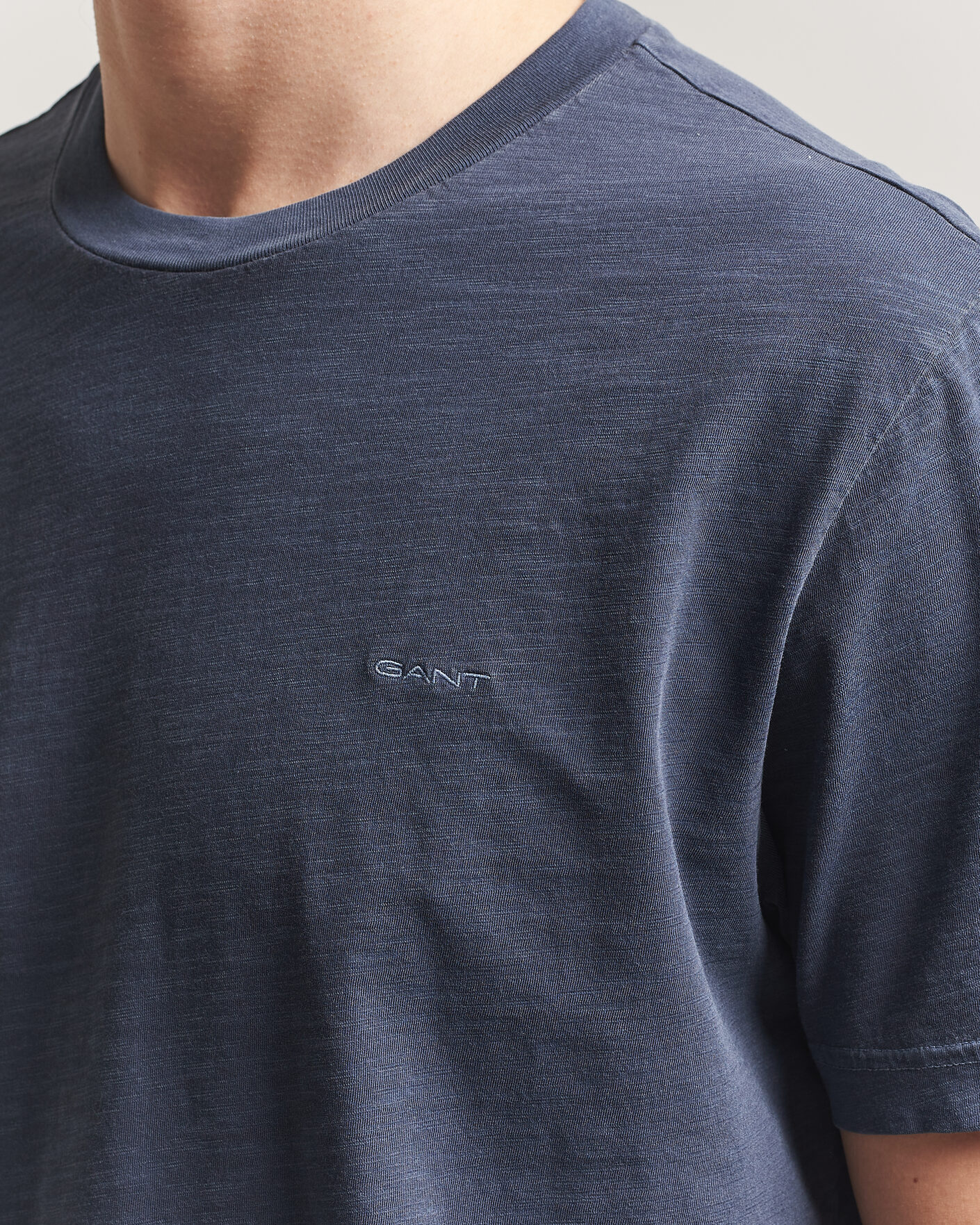 Herr | T-Shirts | Gant | Washed Slub T-Shirt Evening Blue