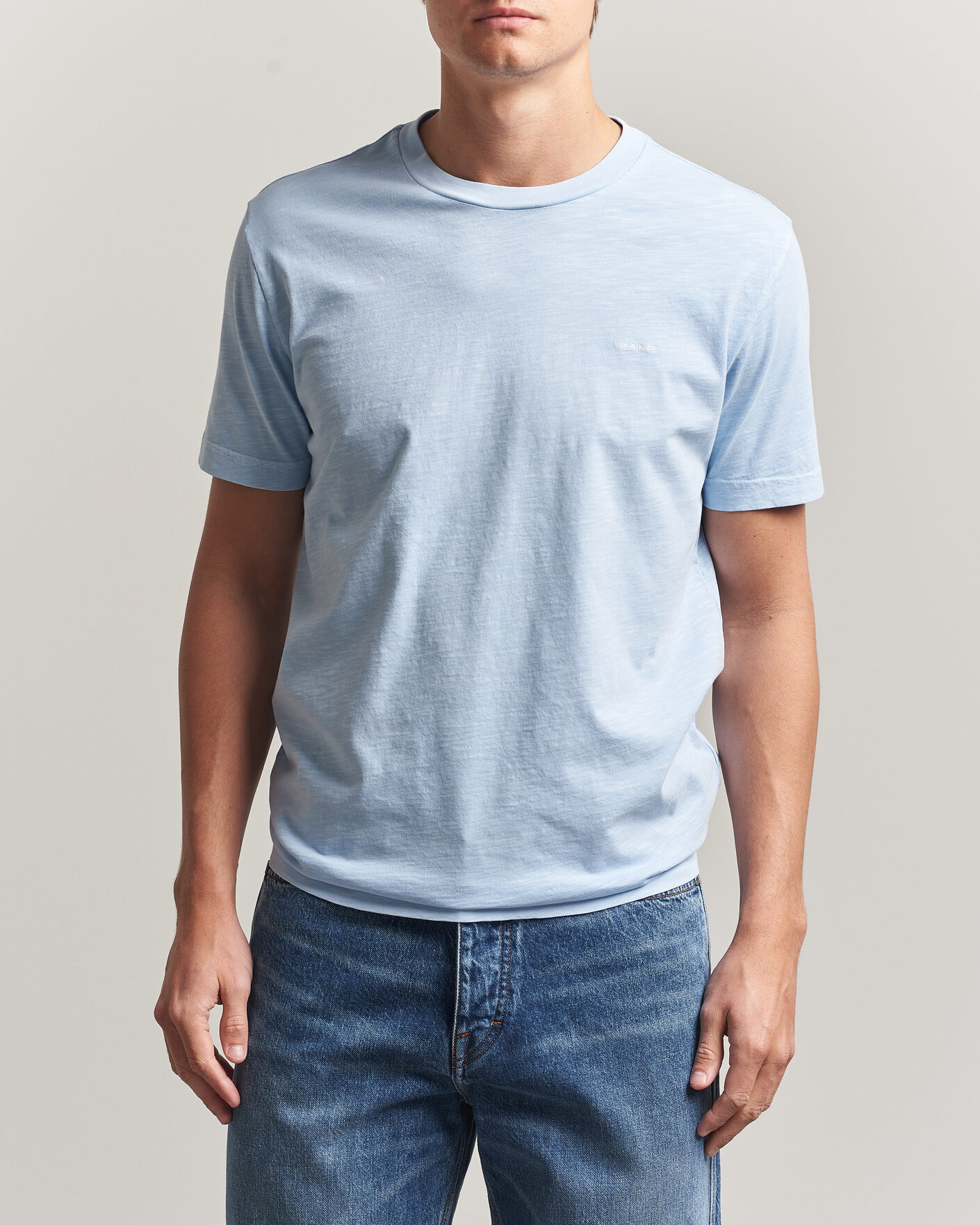 Herr | T-Shirts | Gant | Washed Slub T-Shirt Fresh Blue