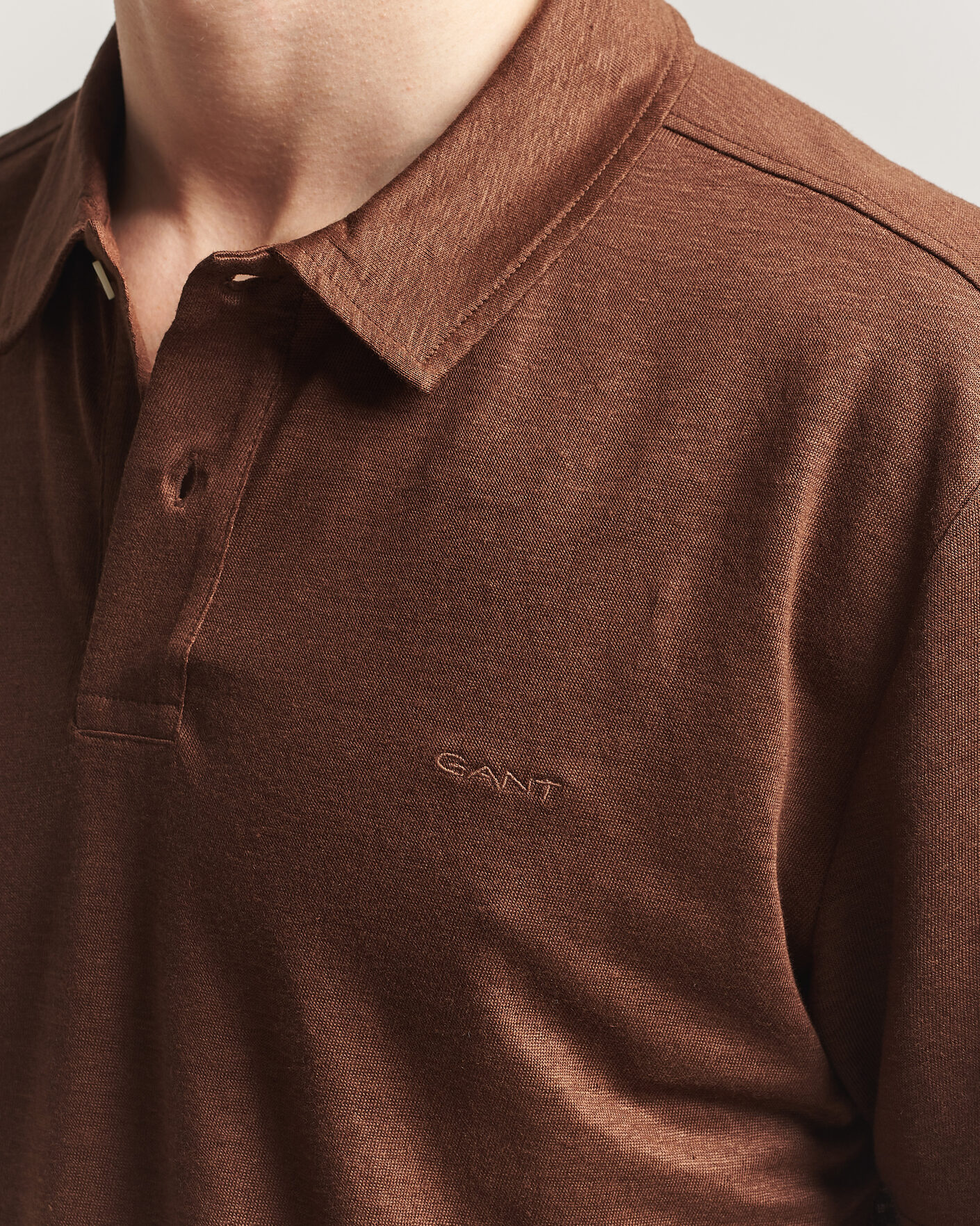 Herr | Pikéer | Gant | Linen Polo Mahogany Brown