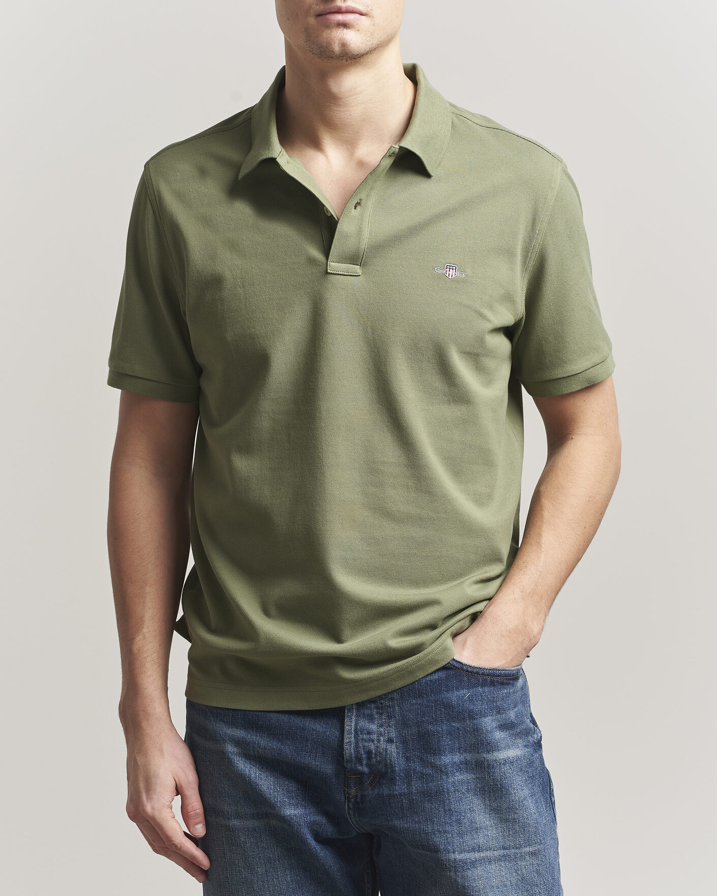 Herr | Pikéer | Gant | The Original Polo Dry Herb Green