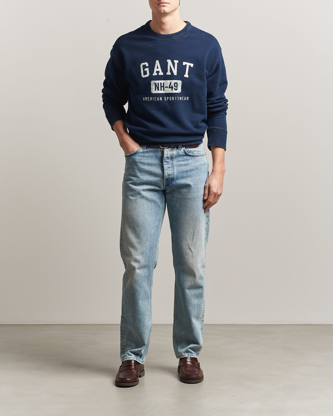 Herr | Tröjor | Gant | Indigo Graphic Sweatshirt Dark Blue