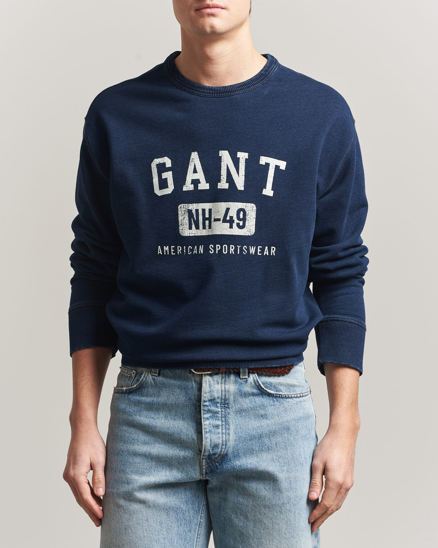 Herr | Tröjor | Gant | Indigo Graphic Sweatshirt Dark Blue