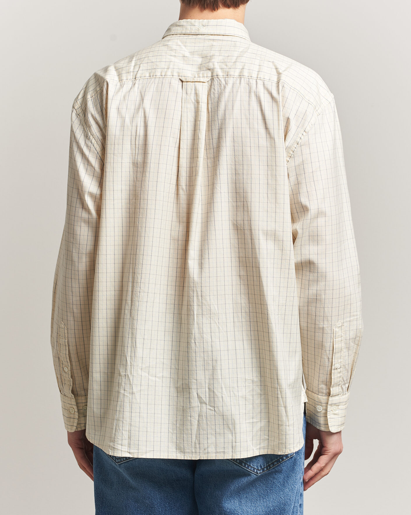 Herr | Skjortor | GANT | Relaxed Fit Dreamy Oxford Checked Shirt Creamed White