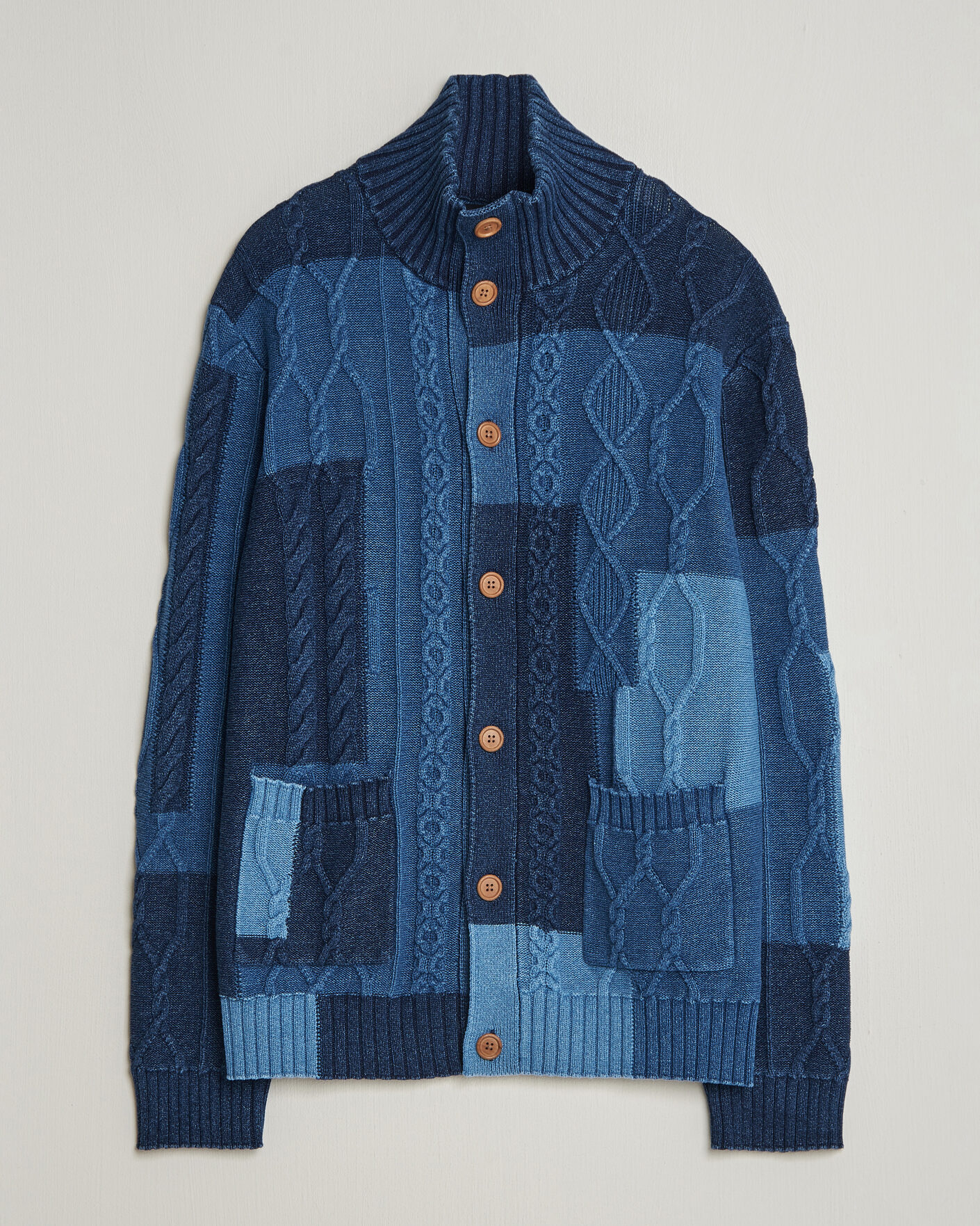 Herr | Tröjor | GANT | Indigo Cotton Cable Cardigan Rich Navy
