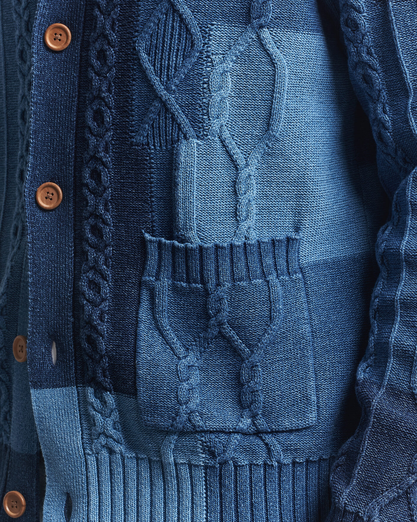 Herr | Tröjor | GANT | Indigo Cotton Cable Cardigan Rich Navy