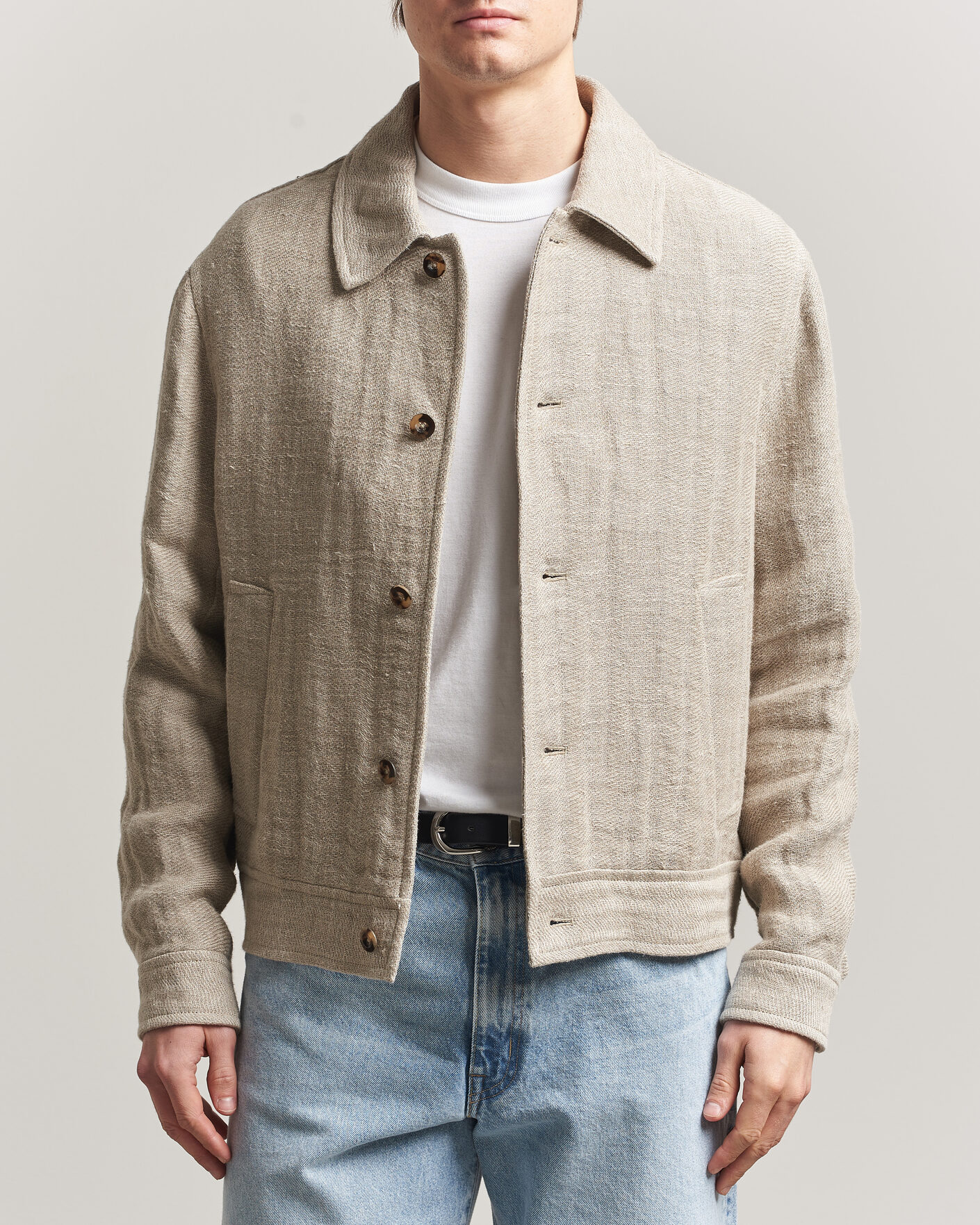 Herr | Jackor | Gant | Washed Linen Jacket Light Taupe