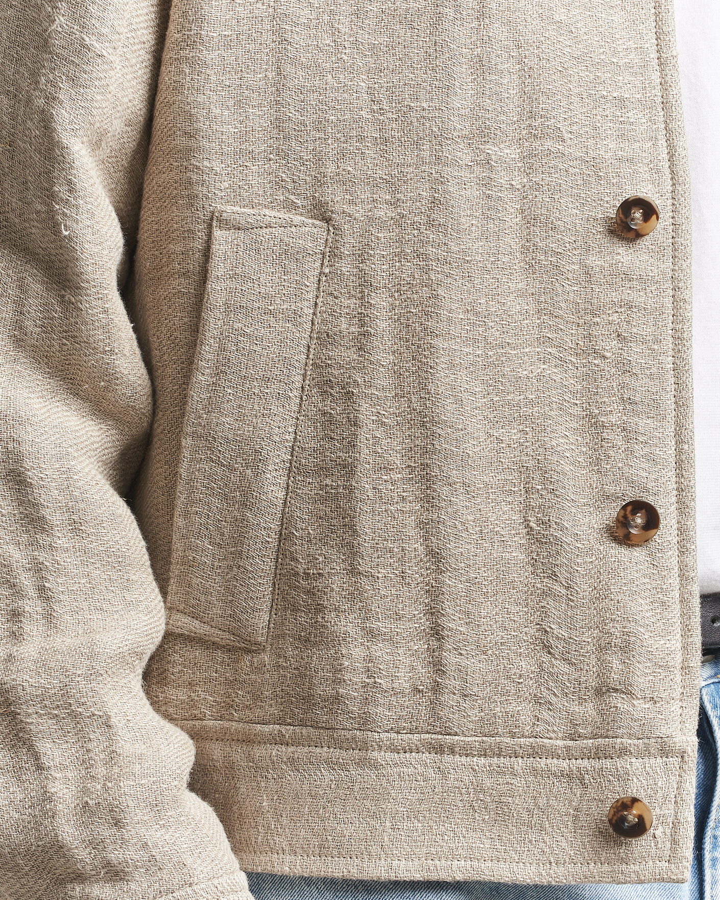 Herr | Jackor | Gant | Washed Linen Jacket Light Taupe