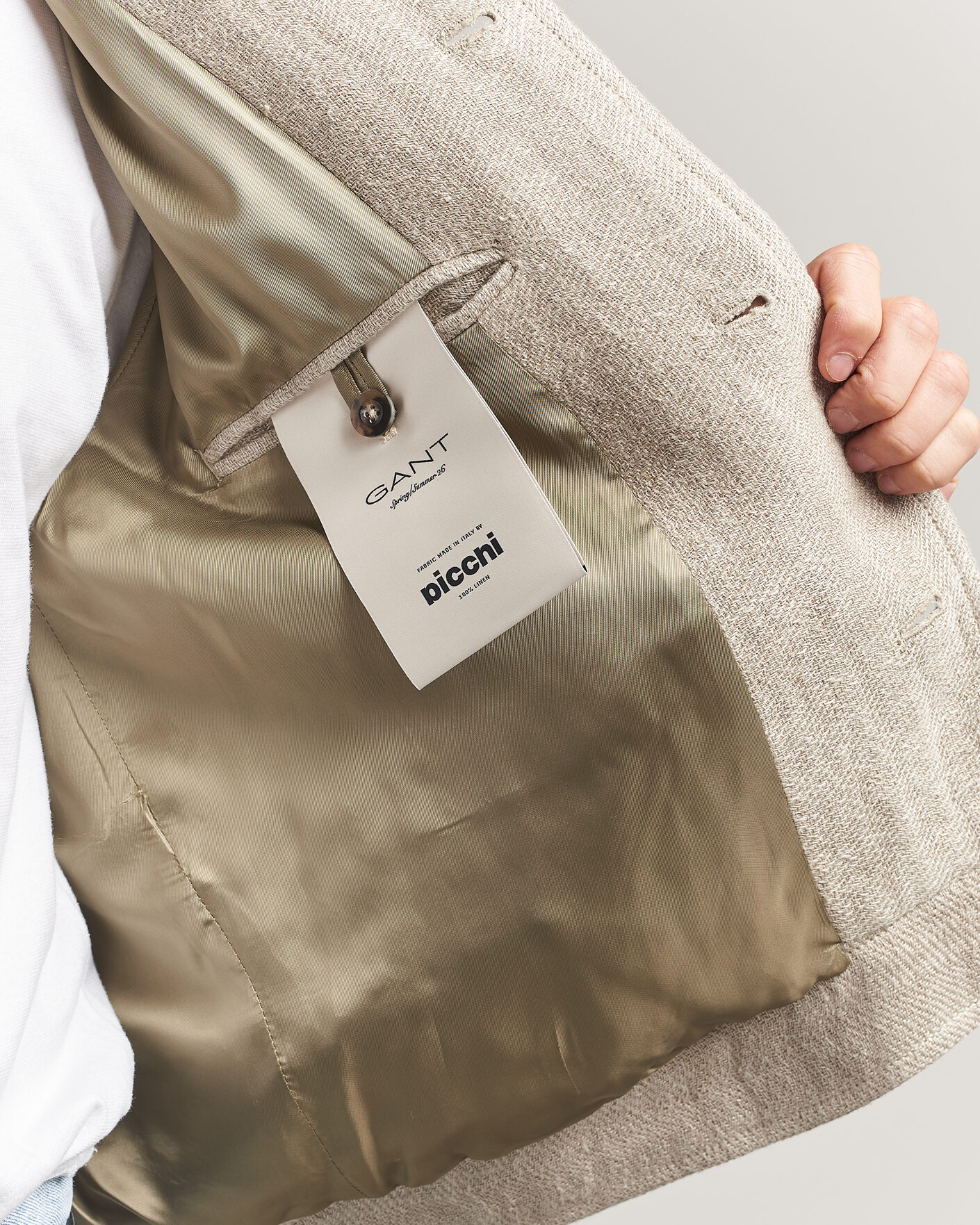 Herr | Jackor | Gant | Washed Linen Jacket Light Taupe