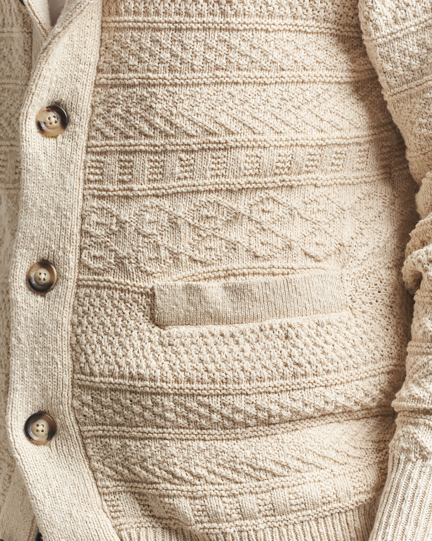 Herr | Tröjor | GANT | Cotton/Linen Textured Cardigan Creamed White