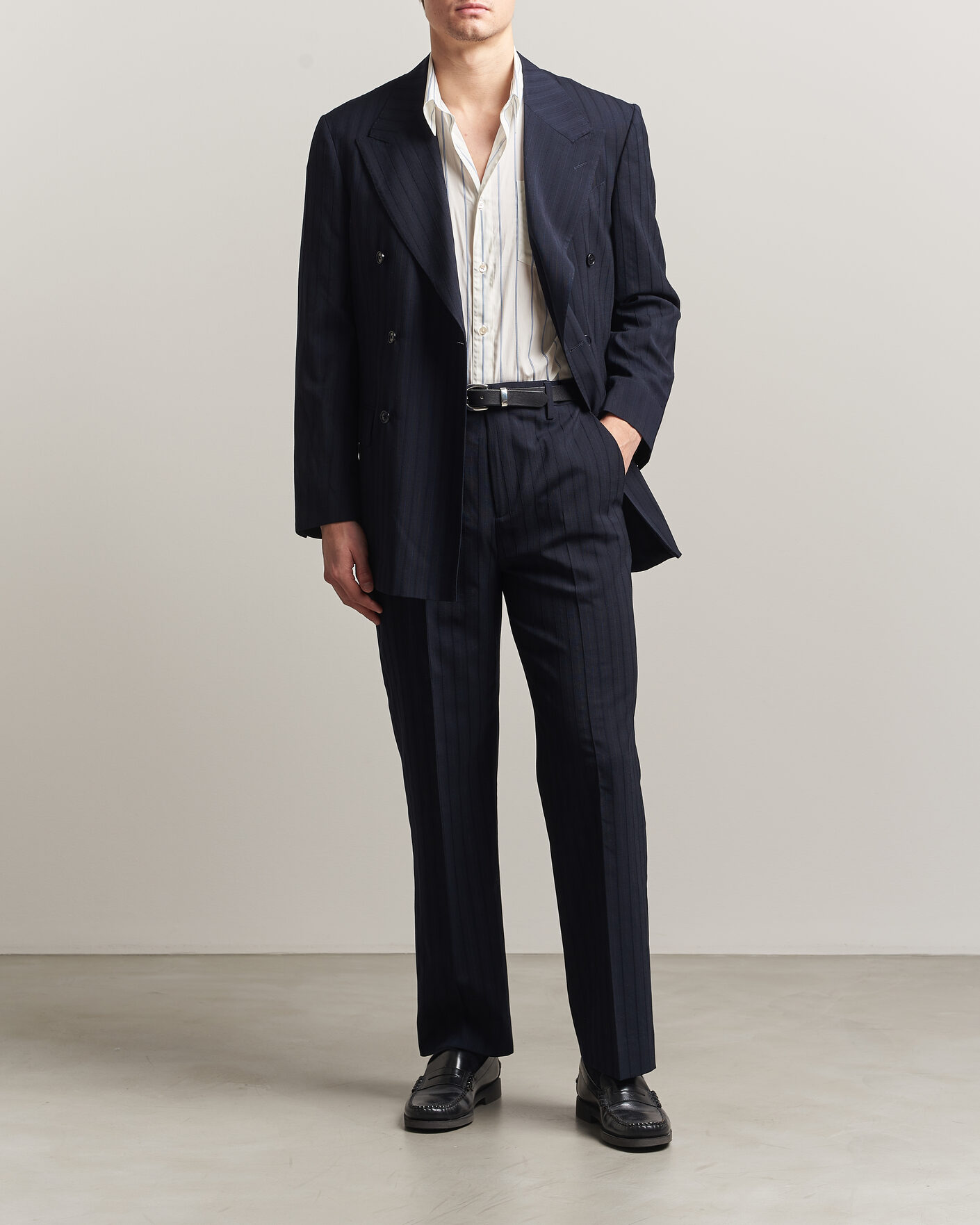 Herr | Byxor | Gant | Tonal Pinstriped Suit Pants Evening Blue