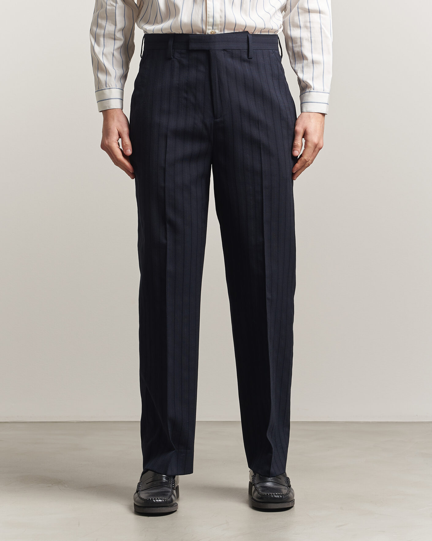 Herr | Byxor | Gant | Tonal Pinstriped Suit Pants Evening Blue