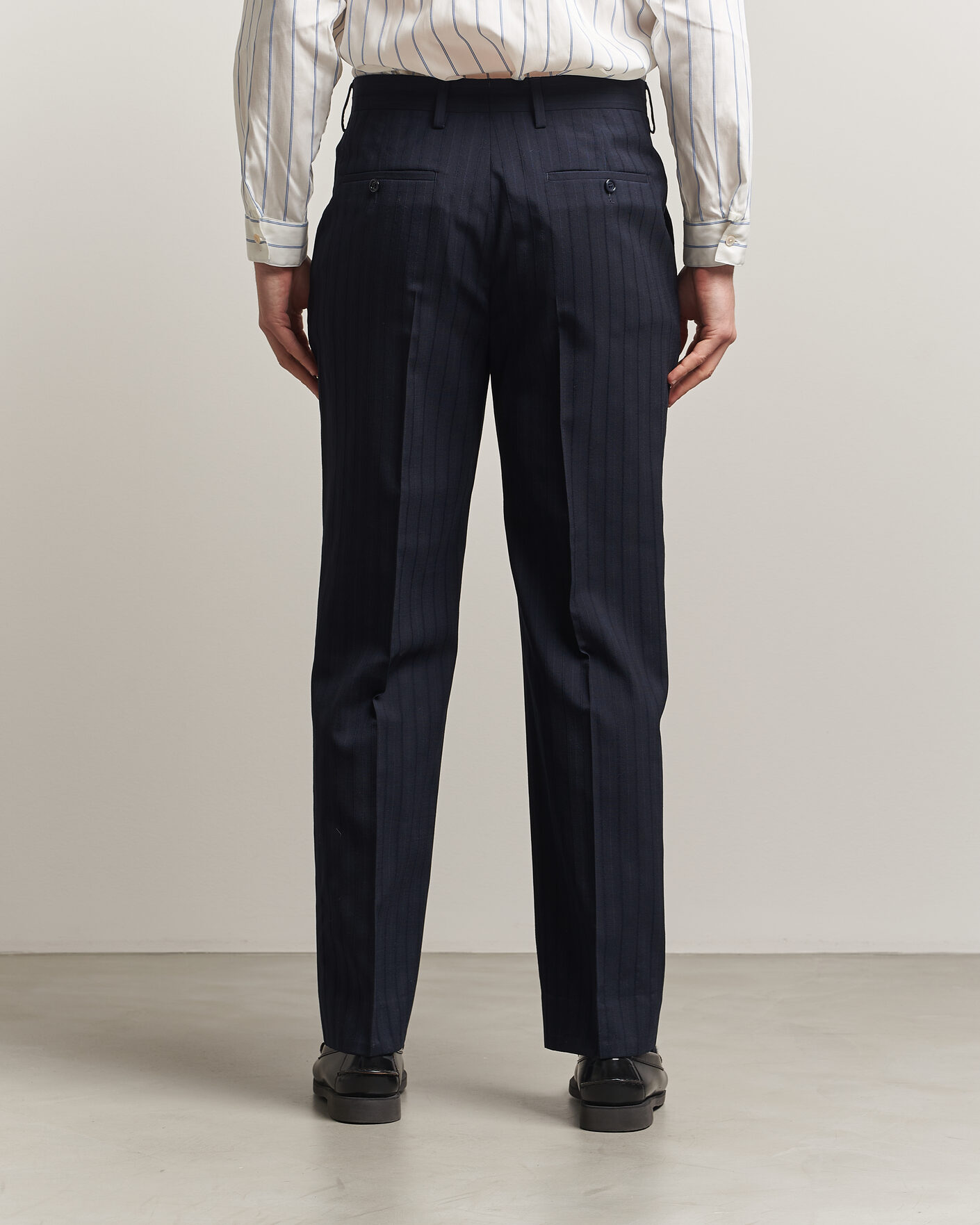 Herr | Byxor | GANT | Tonal Pinstriped Suit Pants Evening Blue