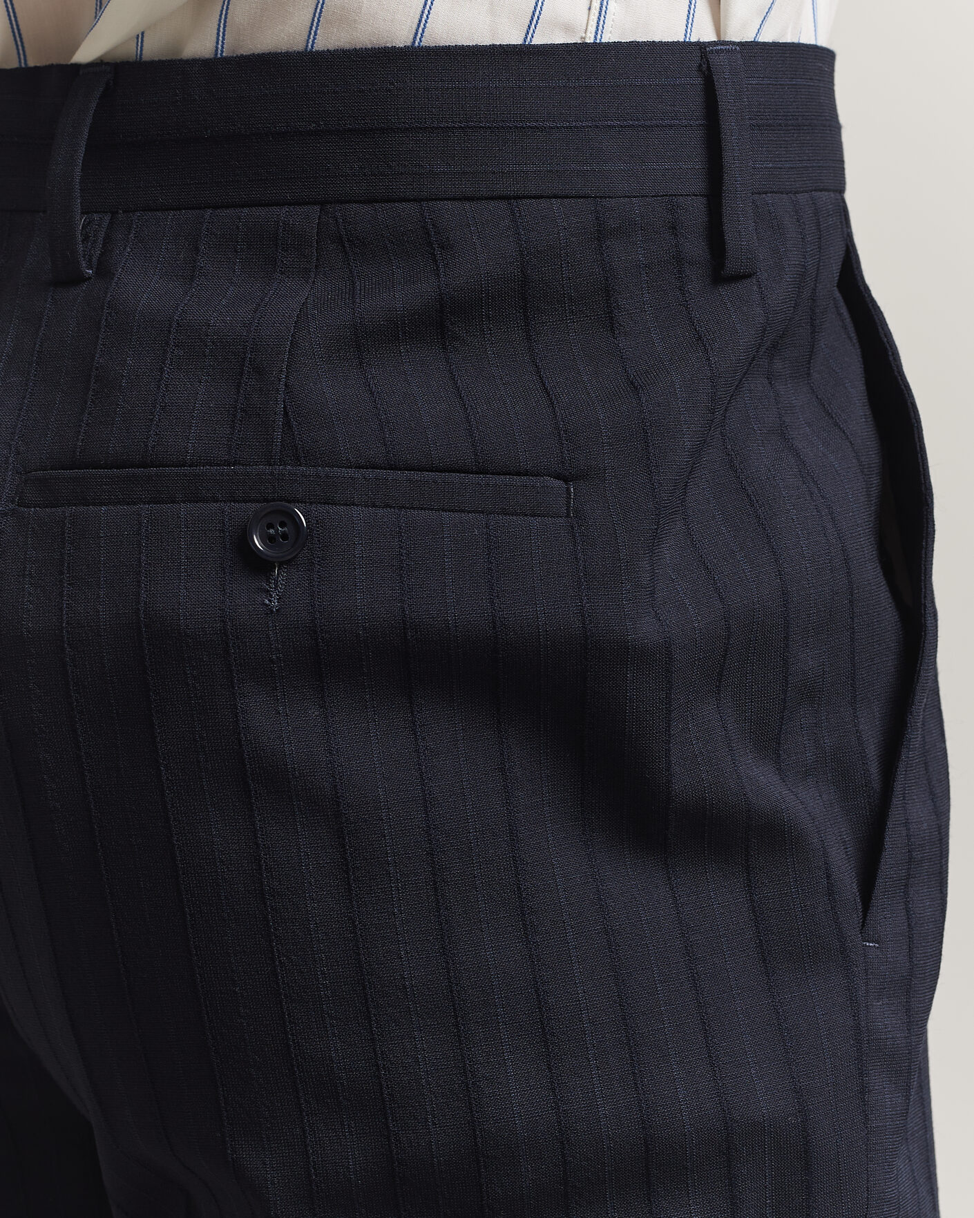 Herr | Byxor | GANT | Tonal Pinstriped Suit Pants Evening Blue