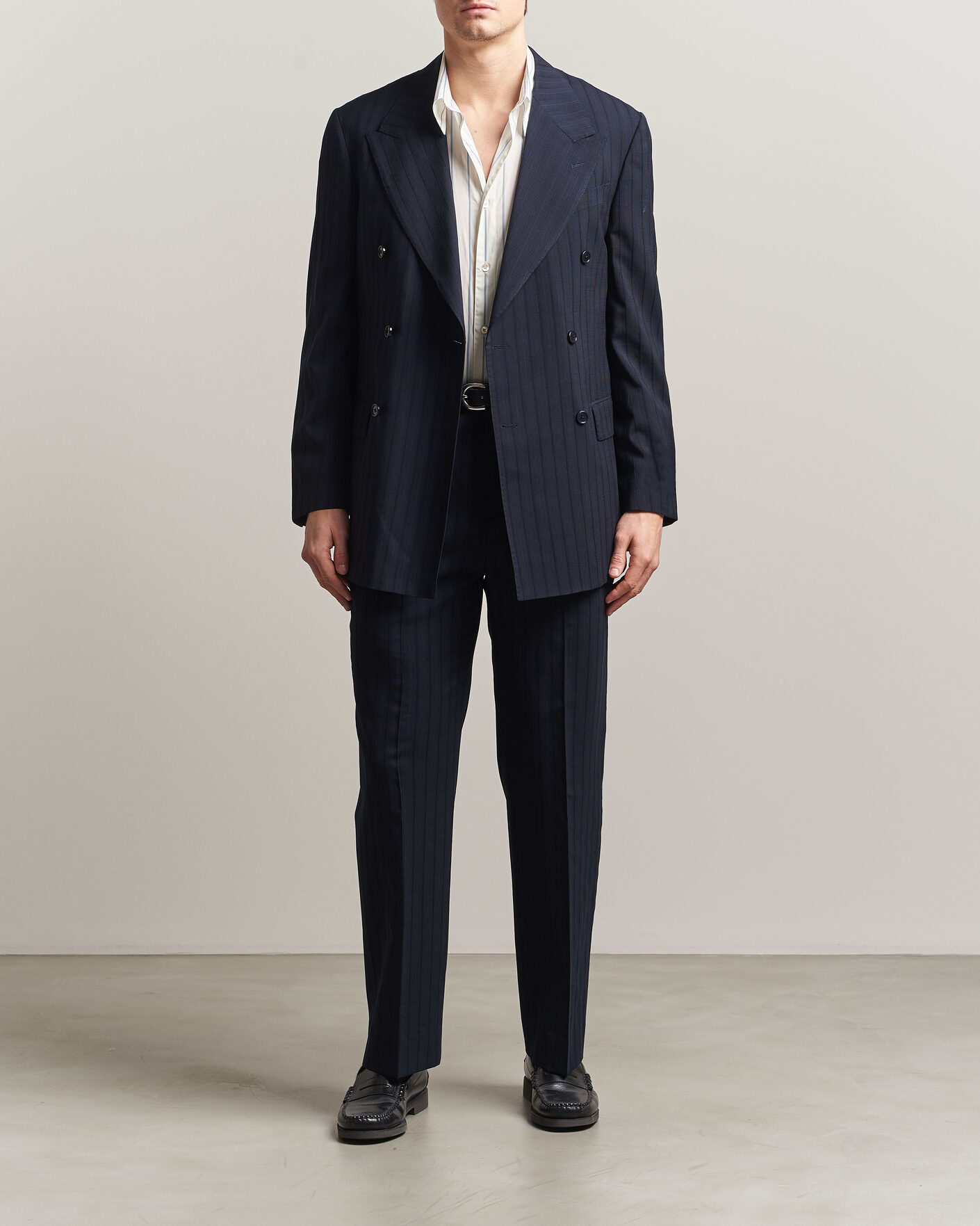 Herr | Kavajer | Gant | Tonal Pinstriped Suit Blazer Evening Blue