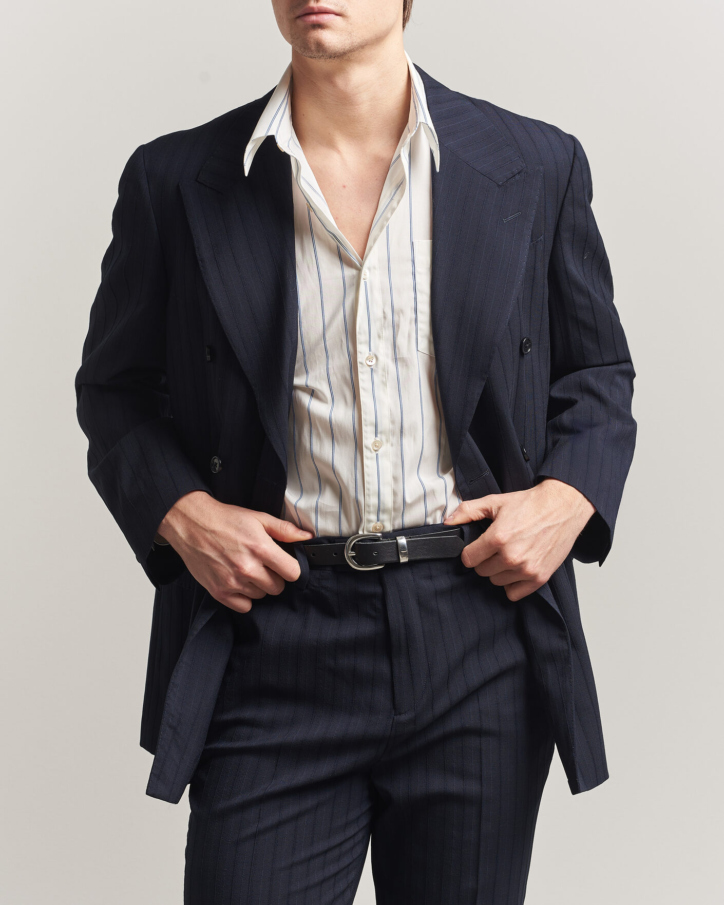 Herr | Kavajer | GANT | Tonal Pinstriped Suit Blazer Evening Blue