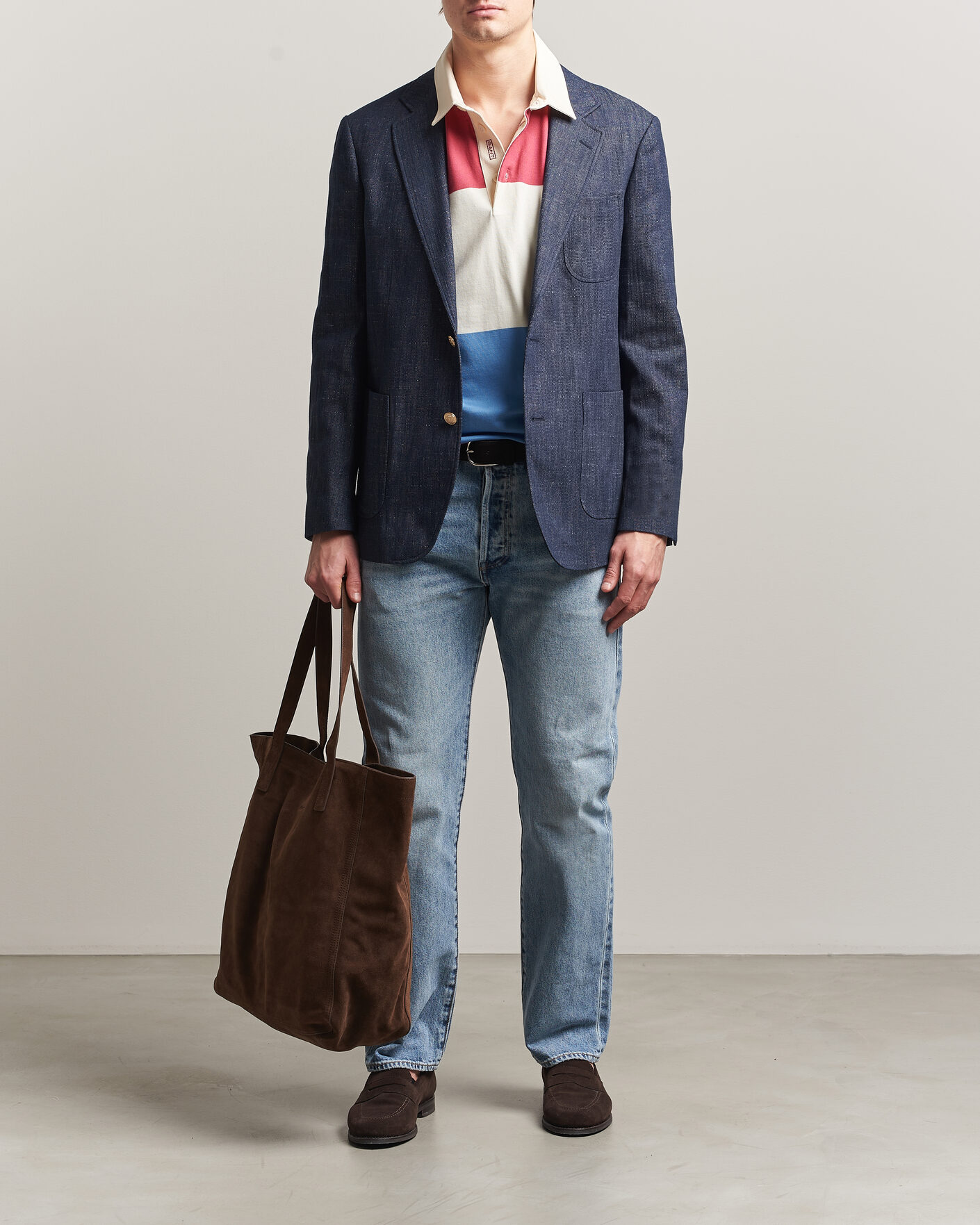 Herr | Kavajer | Gant | Cotton Indigo Club Blazer Dark Blue Raw
