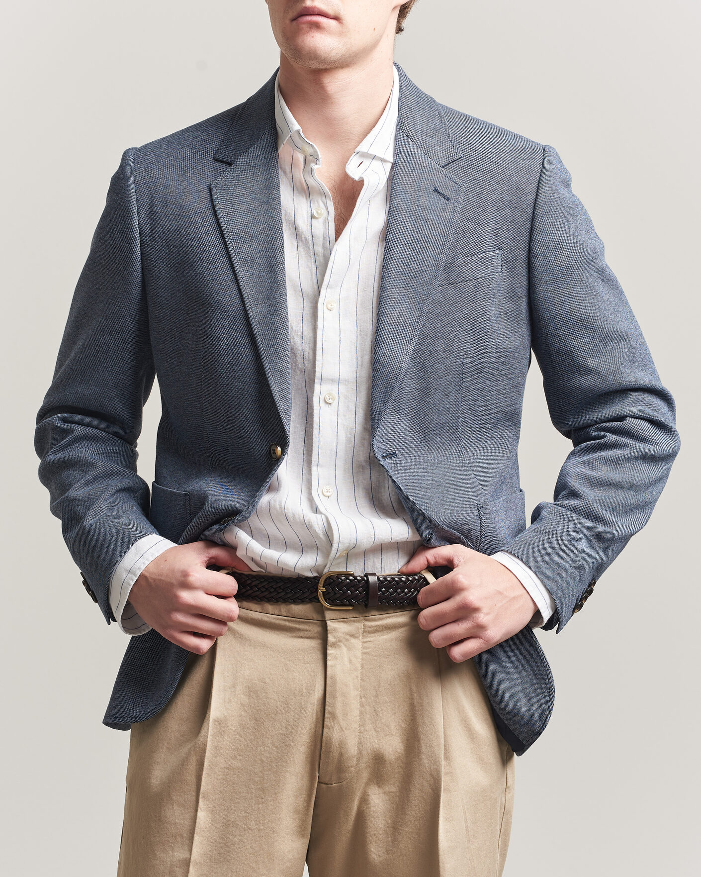 Herr | Kavajer | Gant | Two Tone Jersey Pique Blazer Salty Sea