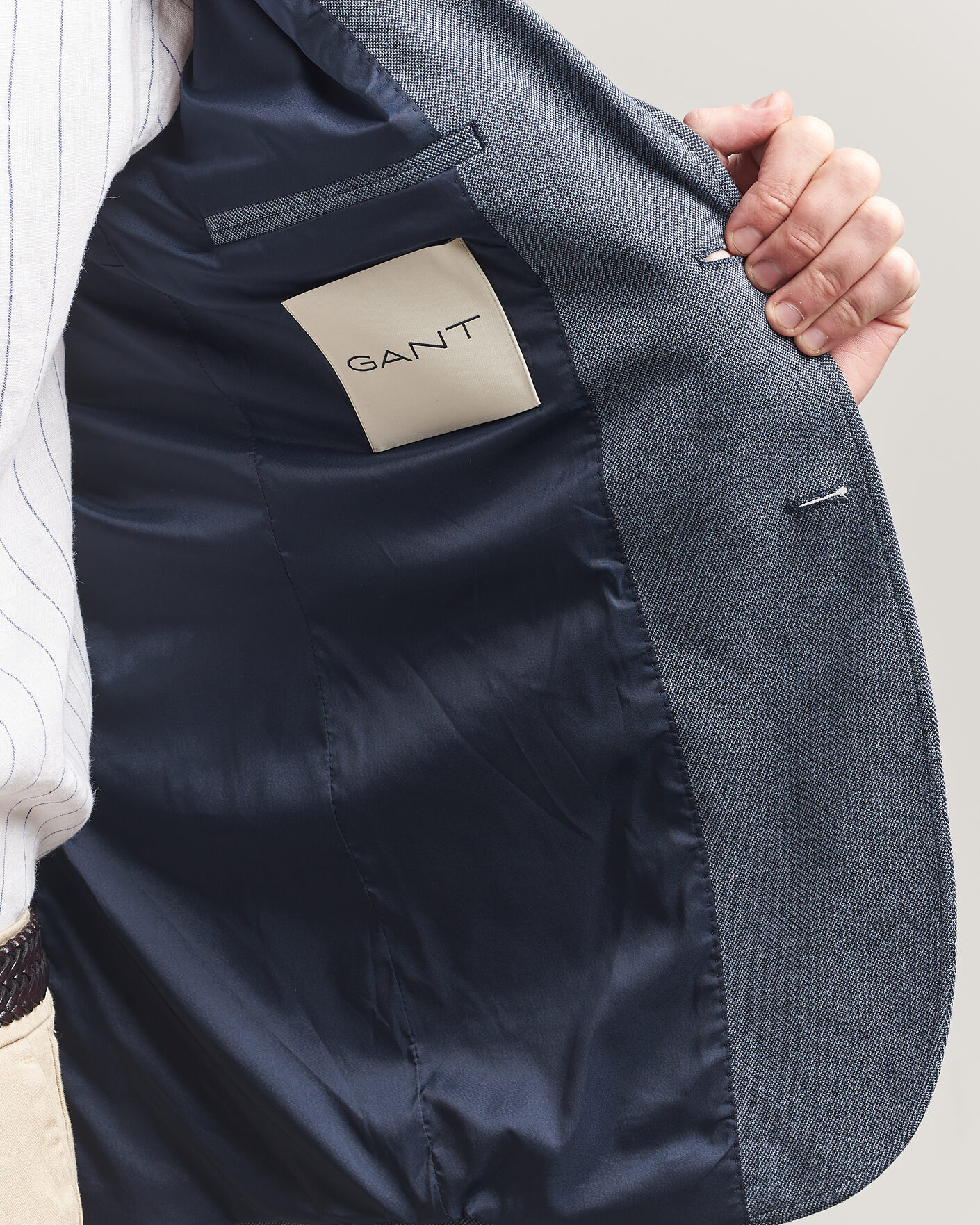 Herr | Kavajer | GANT | Two Tone Jersey Pique Blazer Salty Sea