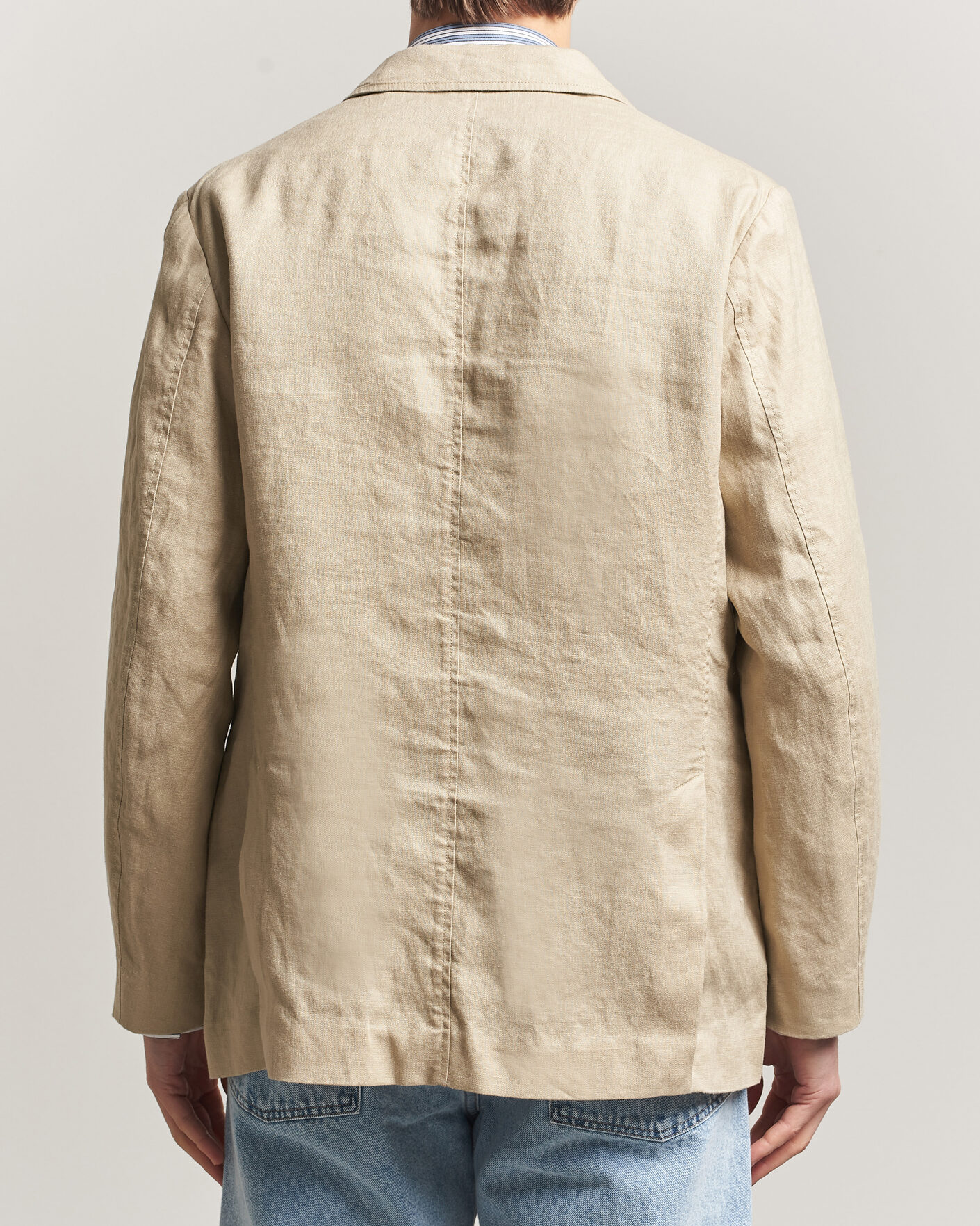 Herr | Kavajer | Gant | Garment Dyed Linen Blazer Oat Beige