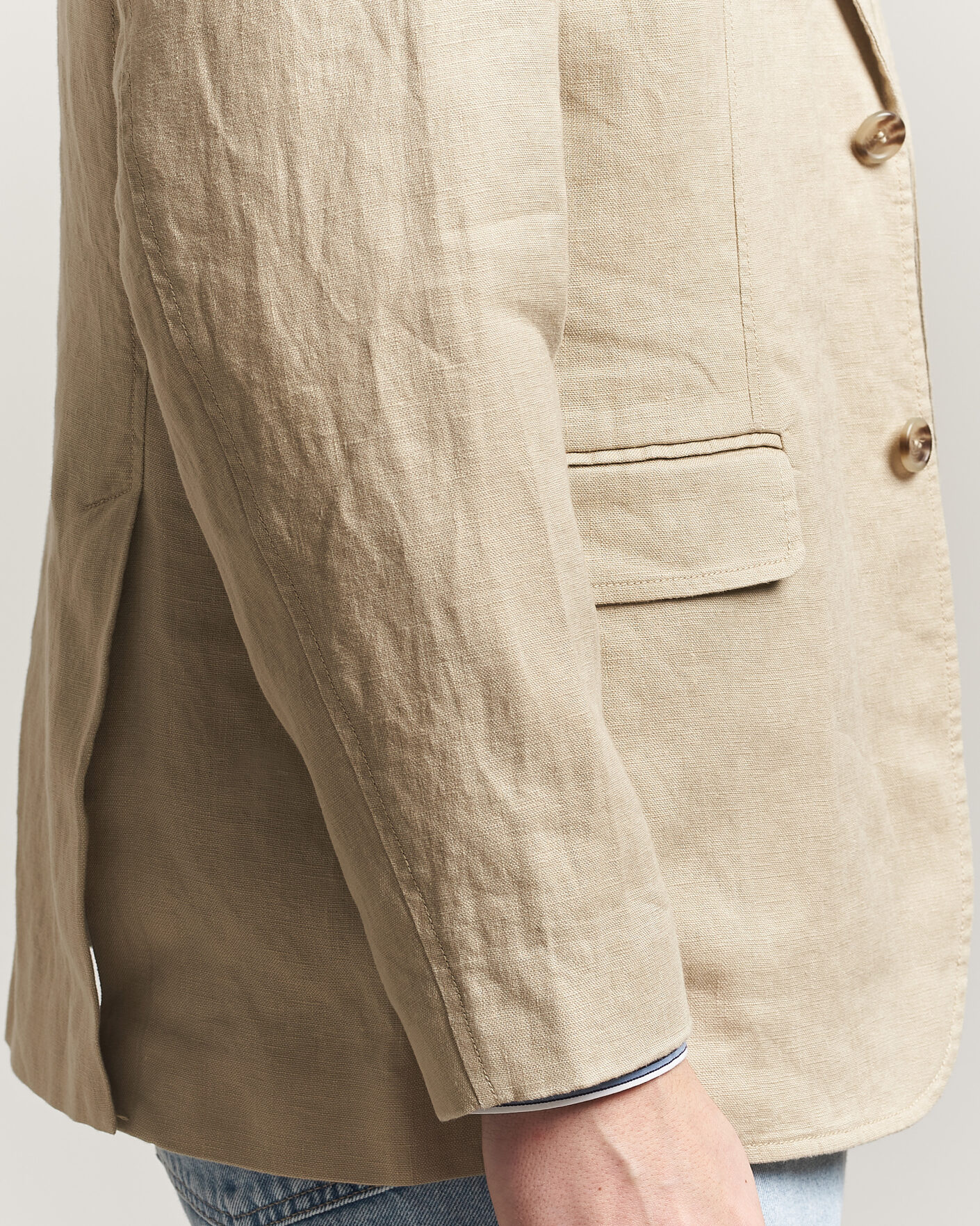 Herr | Kavajer | GANT | Garment Dyed Linen Blazer Oat Beige
