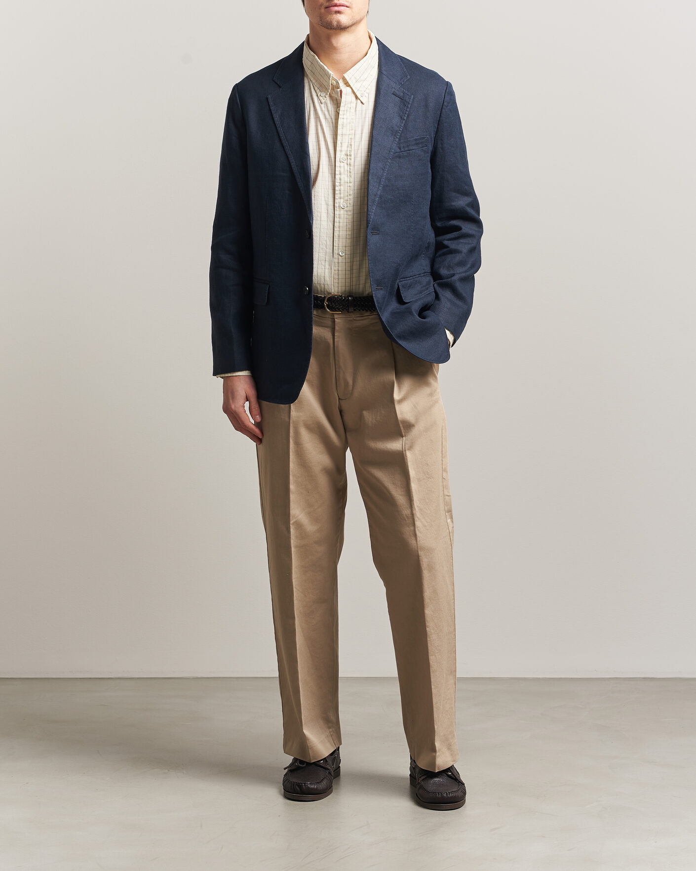 Herr | Kavajer | Gant | Garment Dyed Linen Blazer Evening Blue