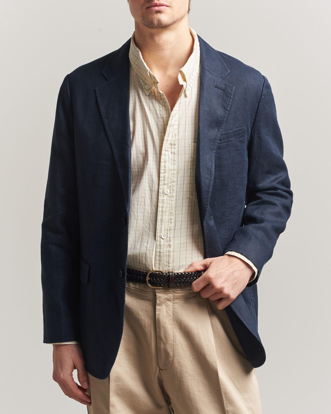Herr | Kavajer | GANT | Garment Dyed Linen Blazer Evening Blue