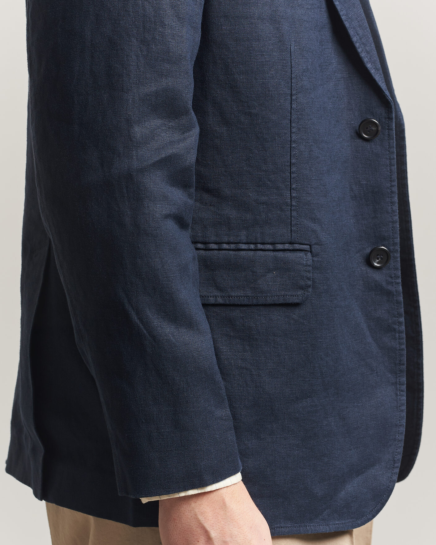 Herr | Kavajer | Gant | Garment Dyed Linen Blazer Evening Blue