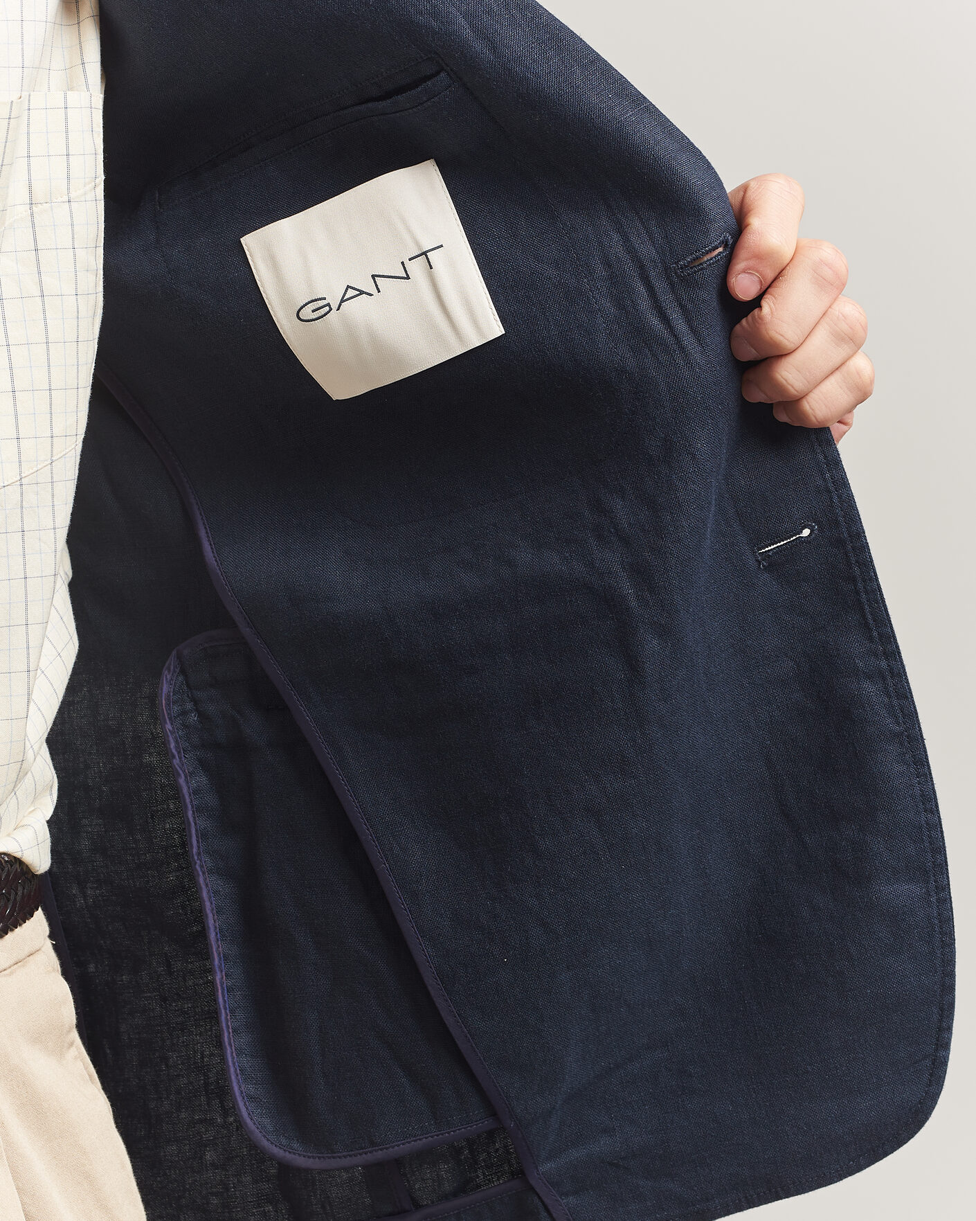 Herr | Kavajer | Gant | Garment Dyed Linen Blazer Evening Blue