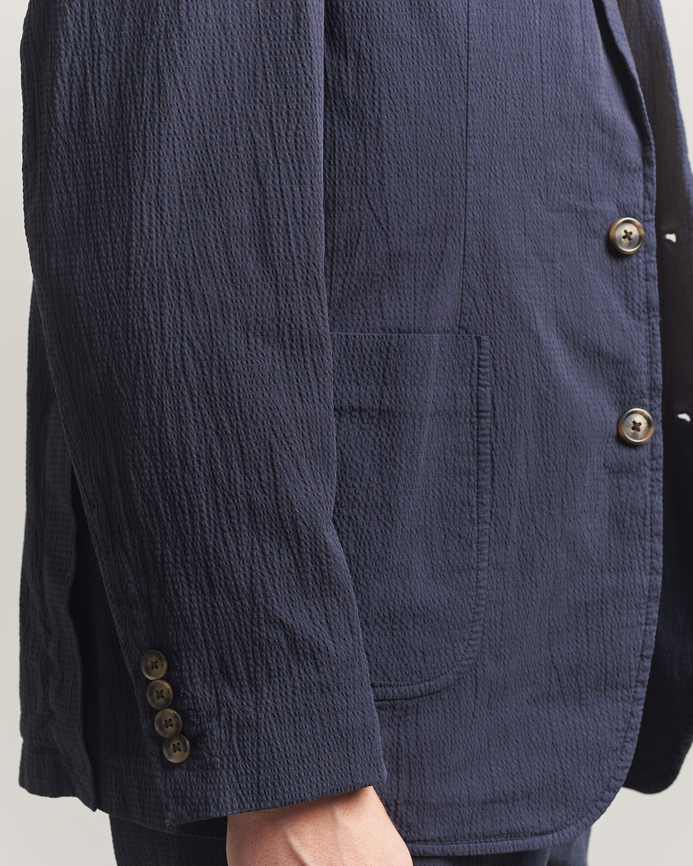 Herr | Kavajer | Gant | Garment Dyed Seersucker Blazer Evening Blue