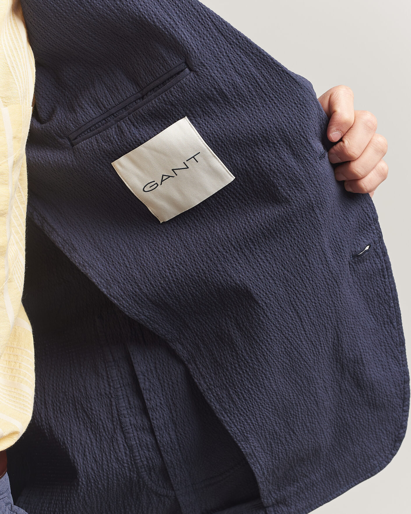 Herr | Kavajer | Gant | Garment Dyed Seersucker Blazer Evening Blue