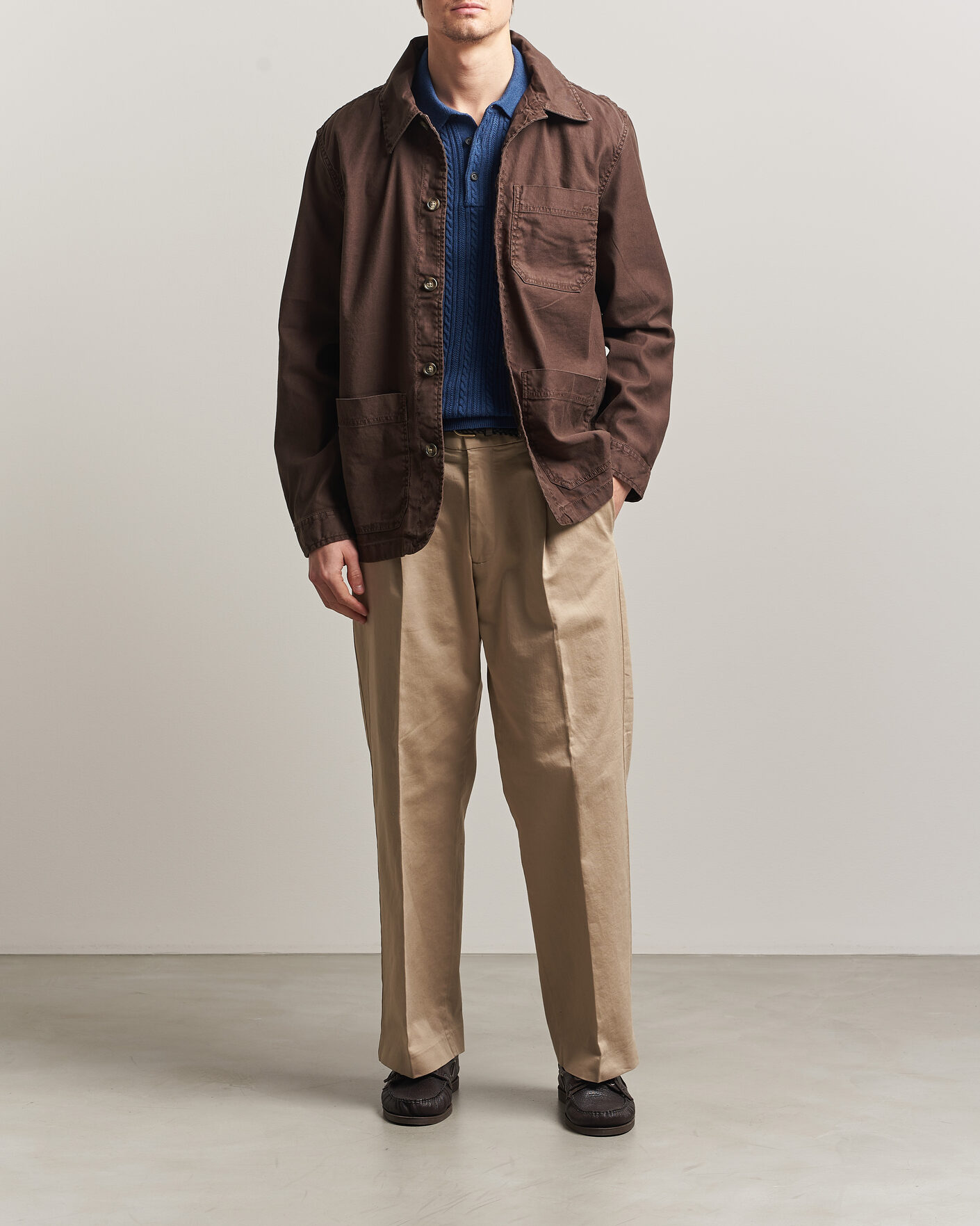 Herr | Skjortor | GANT | Regular Fit Cotton/Linen Overshirt Rich Brown